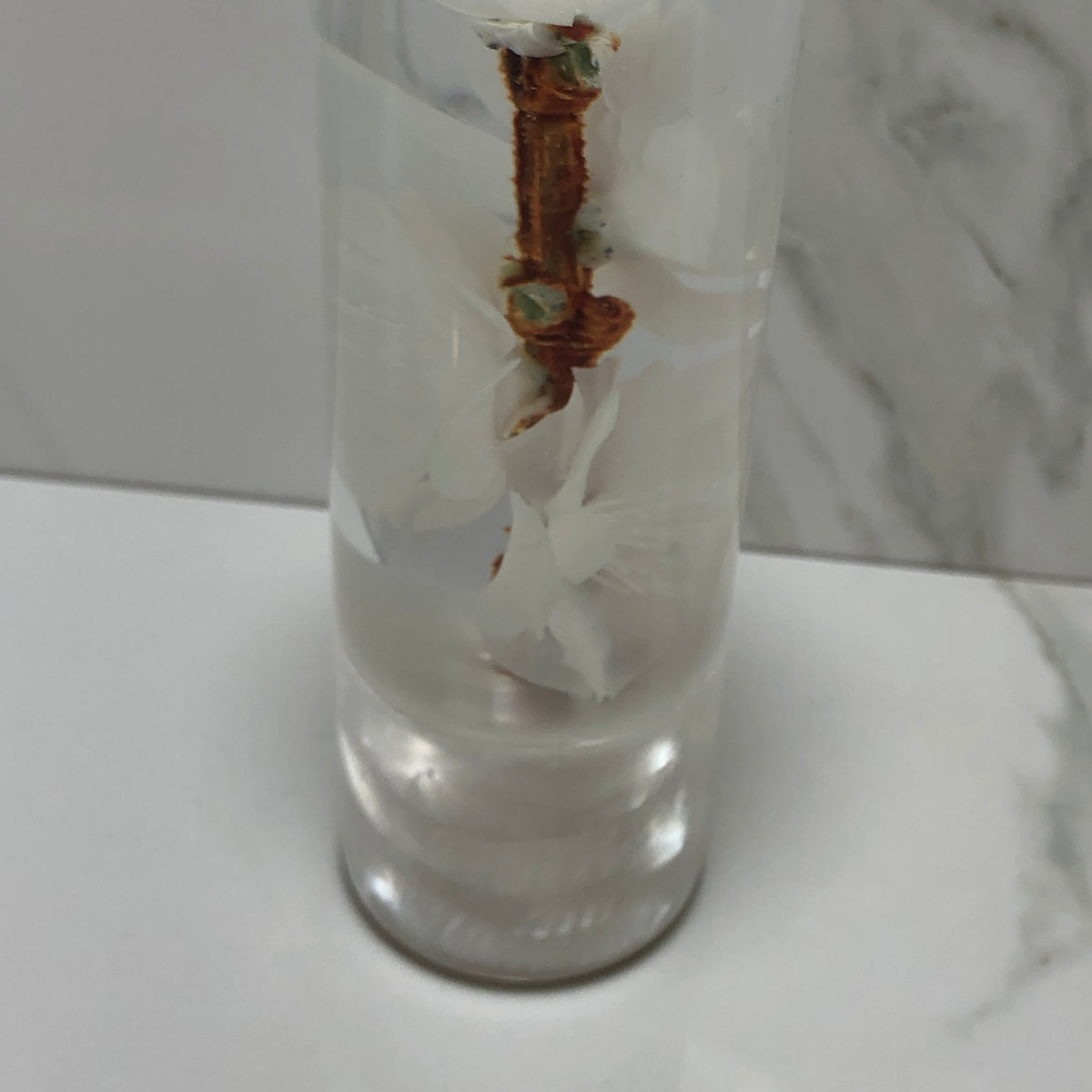 140mm White Blossom Resin Shift Knob — 5.5 in, 12mm x 1.25
