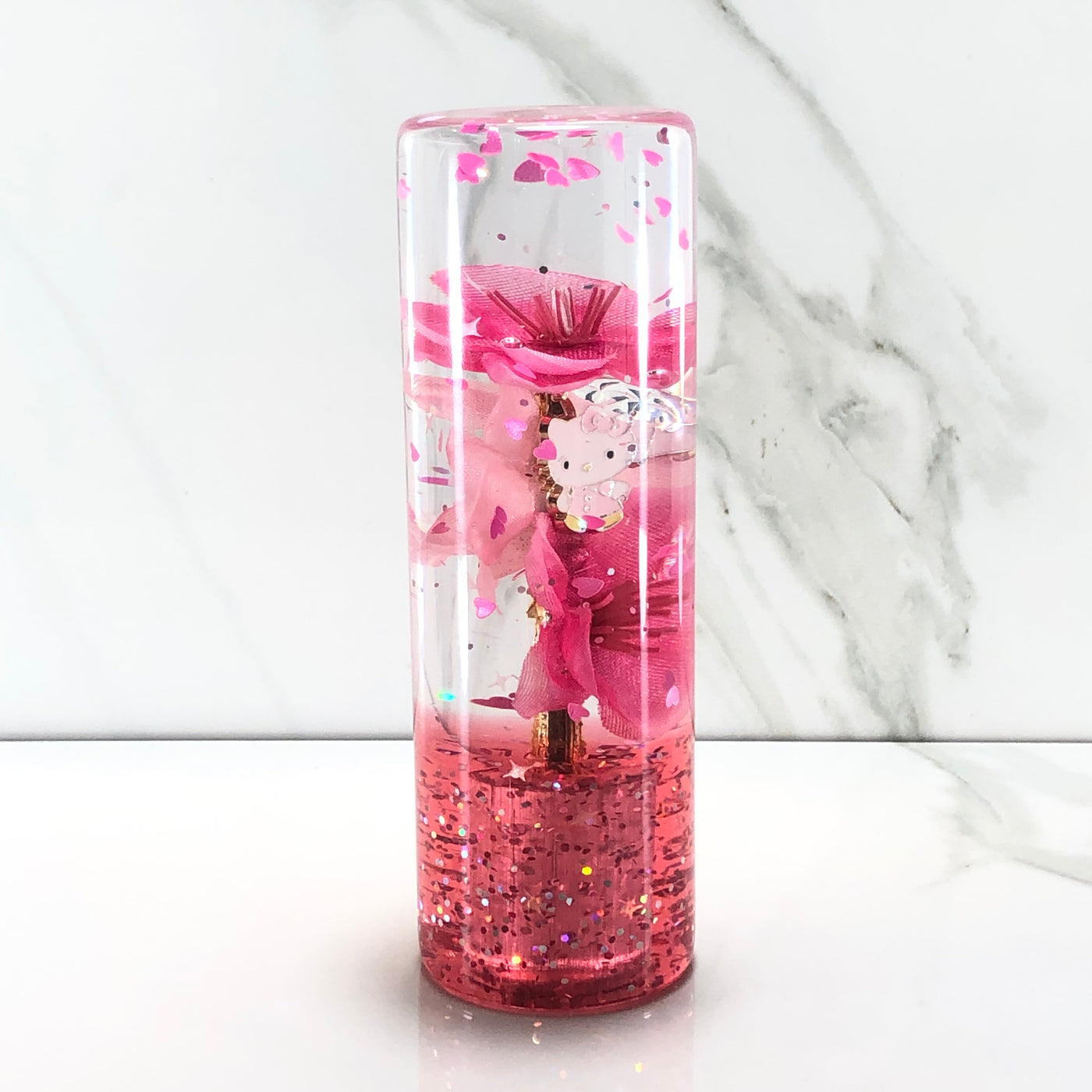 115mm Pink Blossom Charm Resin Shift Knob — 4.5 in, 12mm x 1.25