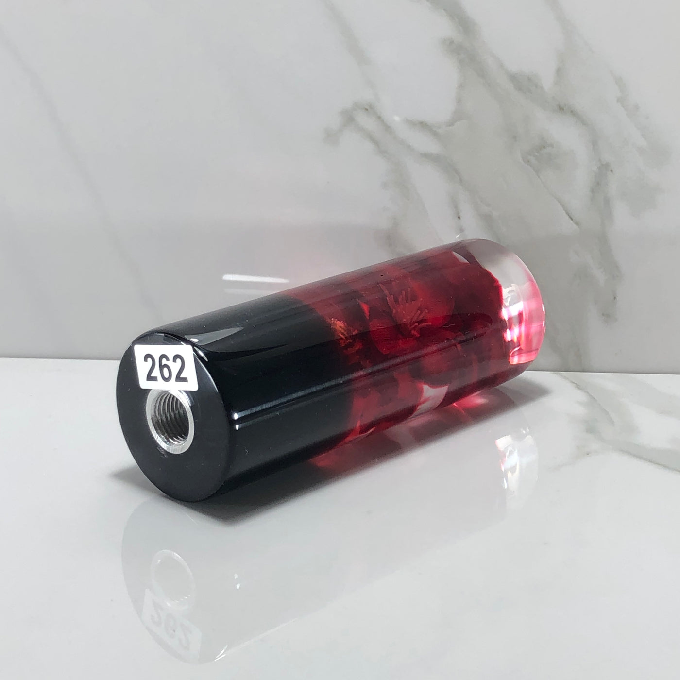 115mm Red Blossom Resin Shift Knob — 4.5 in, 12mm x 1.25