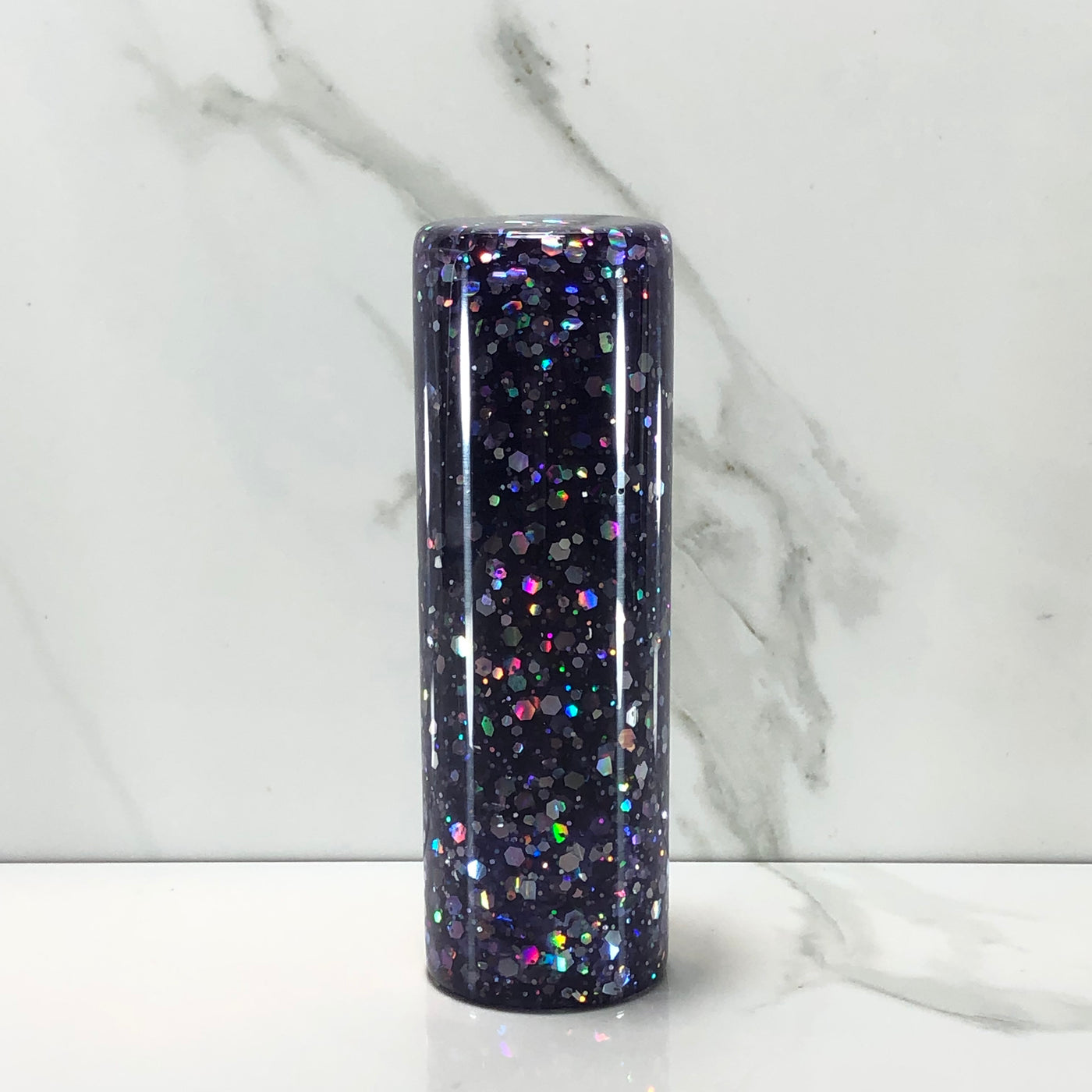 115mm Purple Silver Holographic Resin Shift Knob — 4.5 in, 12mm x 1.25