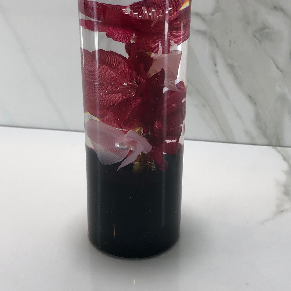 115mm Red Pink Blossom Resin Shift Knob — 4.5 in, 12mm x 1.25