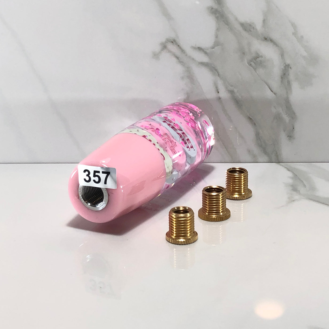 115mm Pink Resin Shift Knob — 4.5 in, 12mm x 1.25