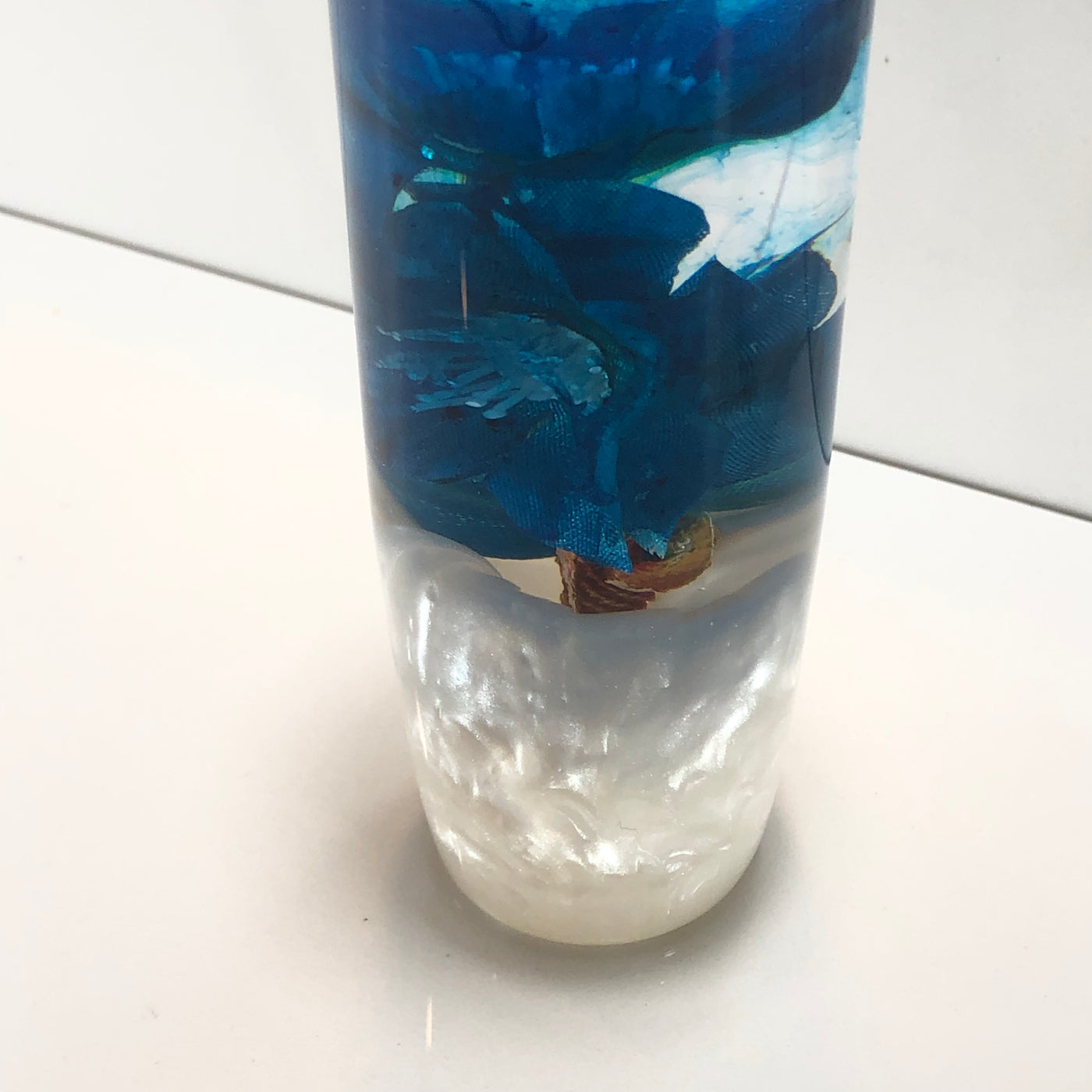 140mm Teal Resin Shift Knob — 5.5 in, 12mm x 1.25