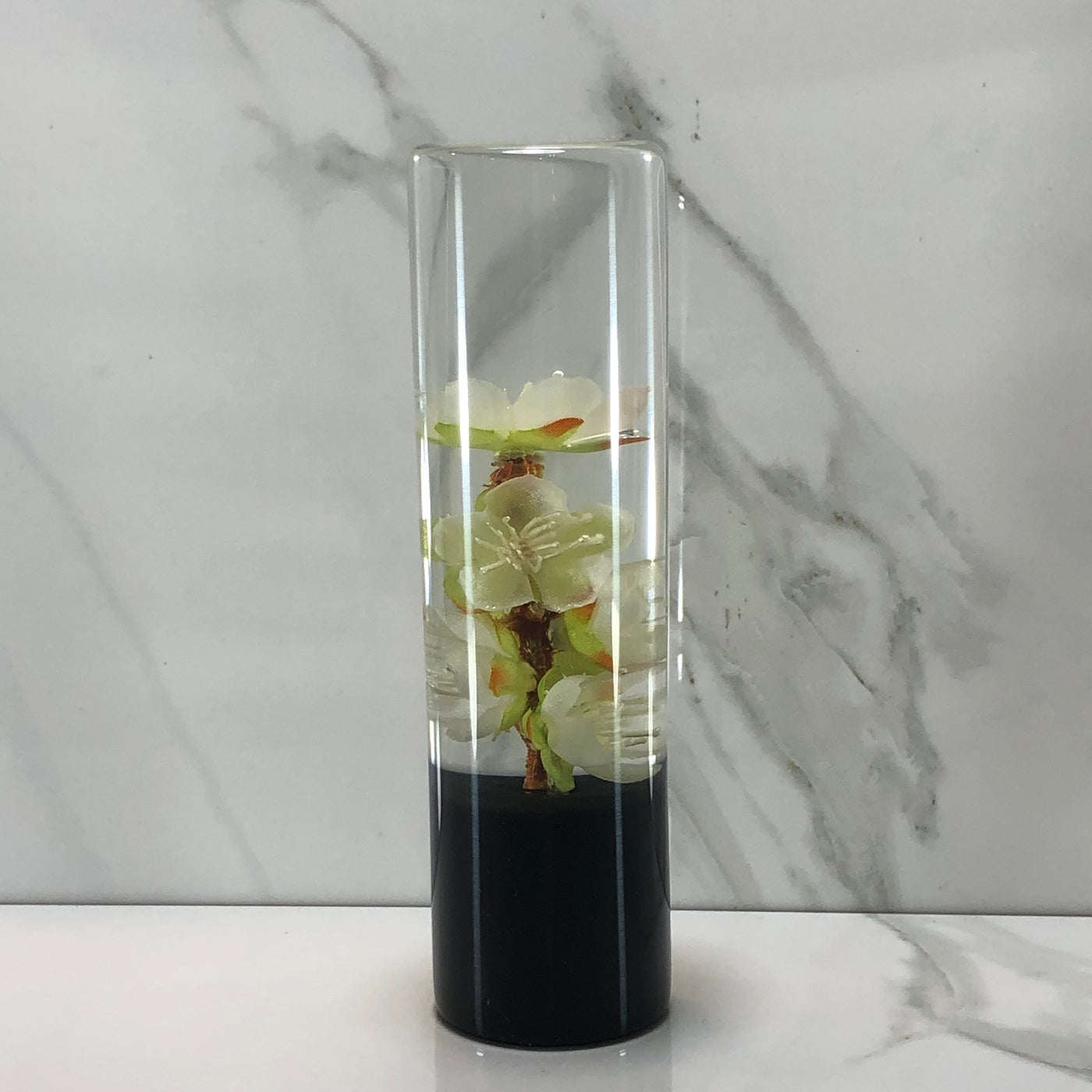 140mm Ivory Cherry Blossom Resin Shift Knob — 5.5 in, 12mm x 1.25