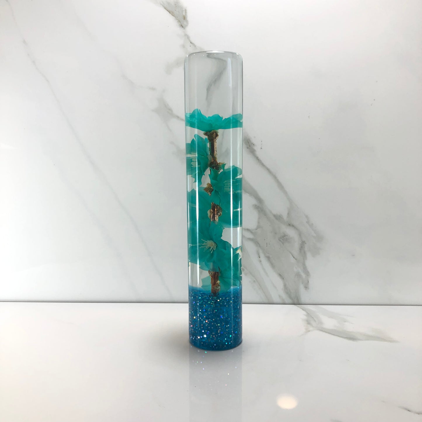 Mr__Grip Resin Shift Knob 190mm Teal Cherry Blossom Flower