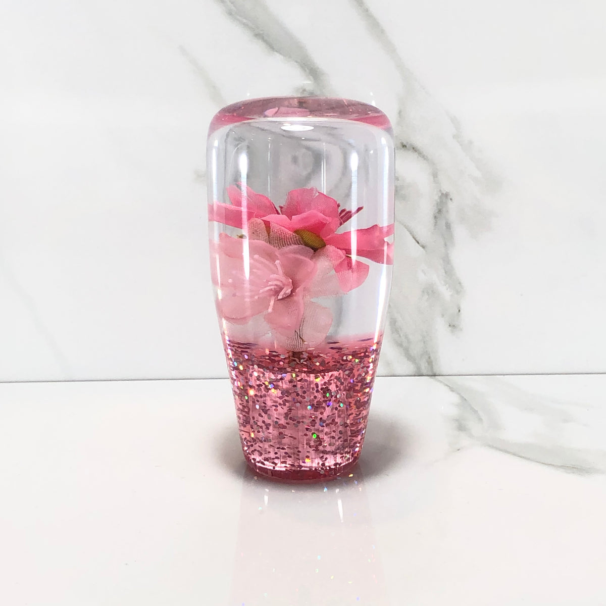 95mm Pink Blossom Resin Shift Knob — 3.5 in, 12mm x 1.25