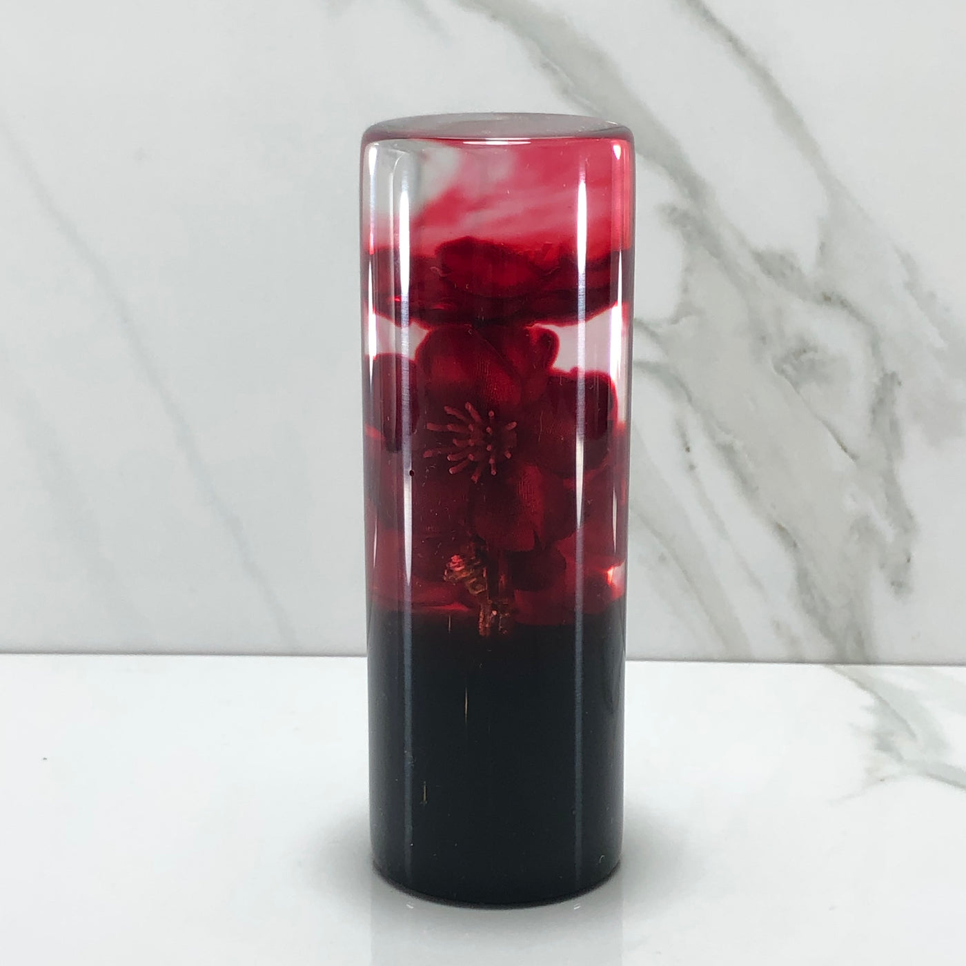 115mm Red Blossom Resin Shift Knob — 4.5 in, 12mm x 1.25