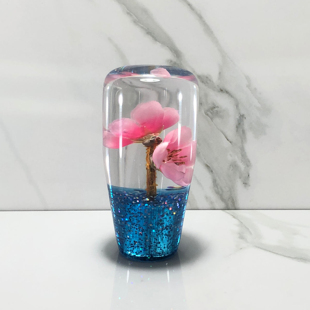 95mm Pink Blossom Resin Shift Knob — 3.5 in, 12mm x 1.25