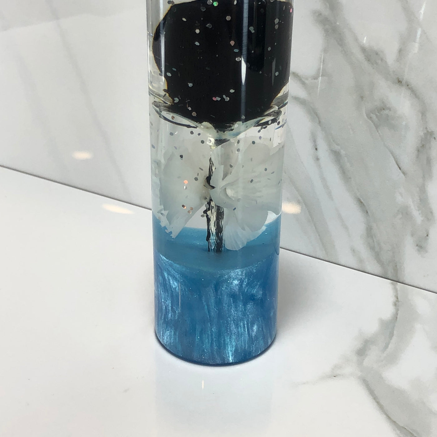 140mm Black Rose Resin Shift Knob — 5.5 in, 12mm x 1.25