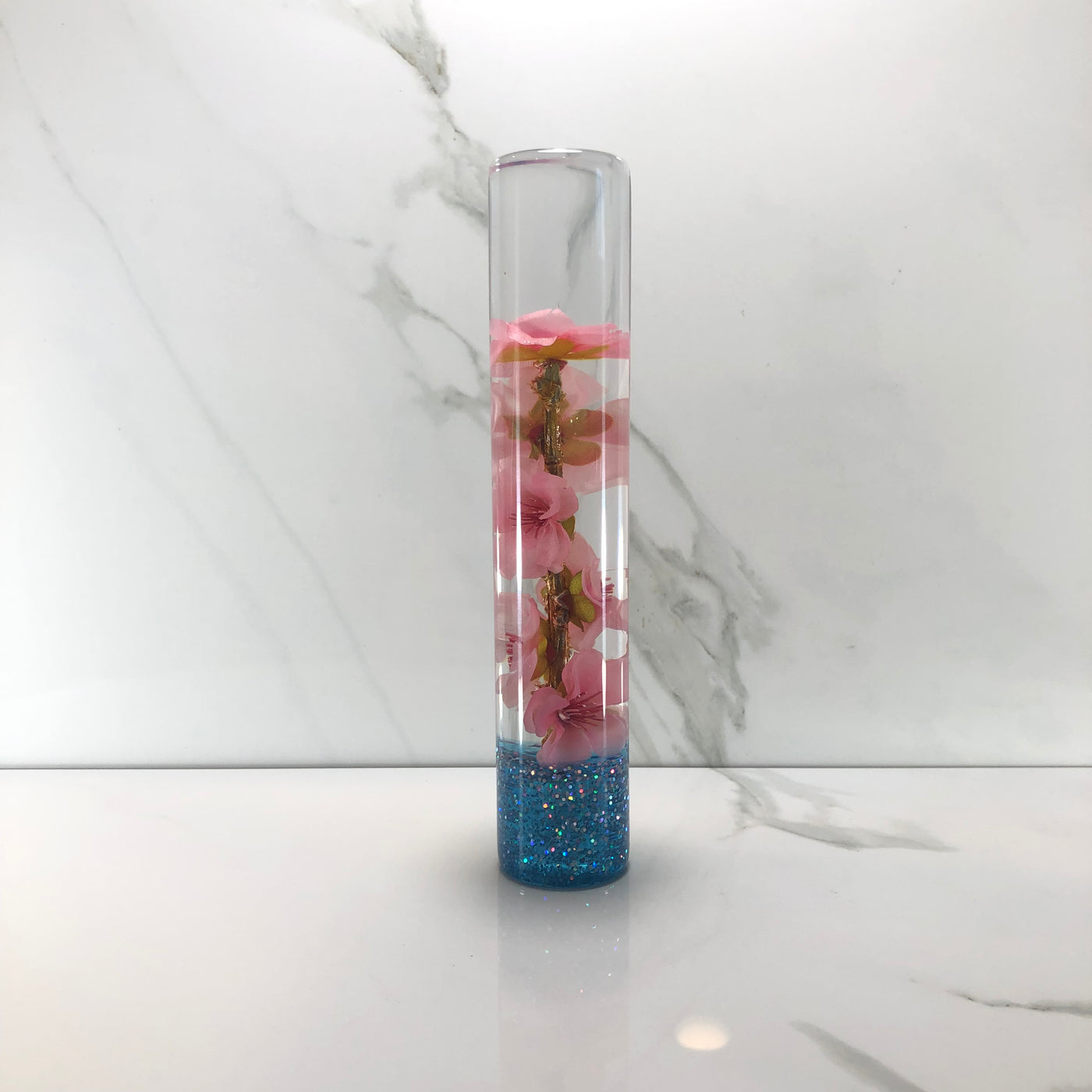 190mm Pink Cherry Blossom Resin Shift Knob — 7.5 in, 12mm x 1.25