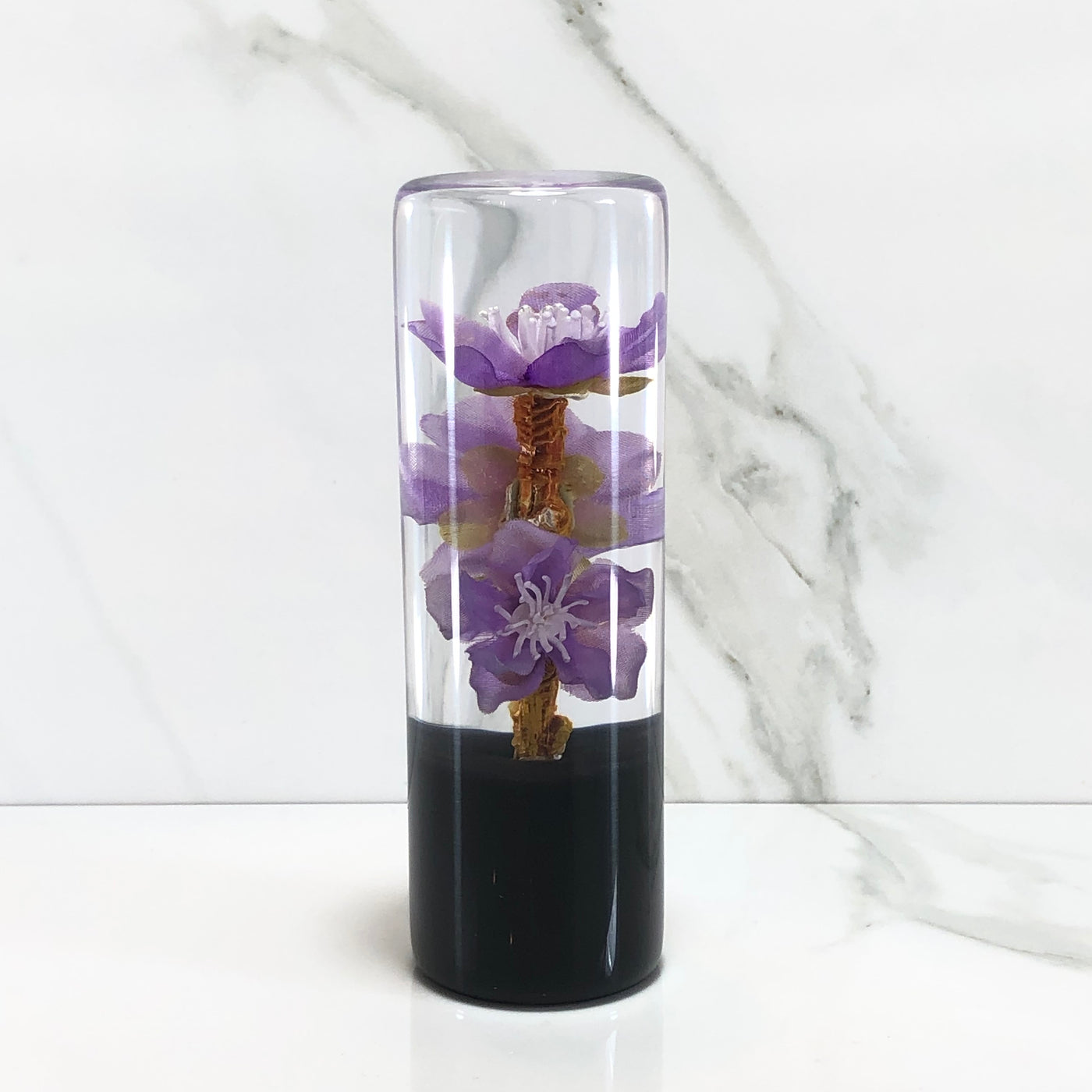 115mm Purple Blossom Resin Shift Knob — 4.5 in, 12mm x 1.25