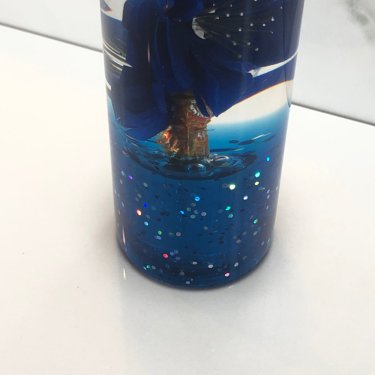 115mm Blue Blossom Resin Shift Knob — 4.5 in, 12mm x 1.25