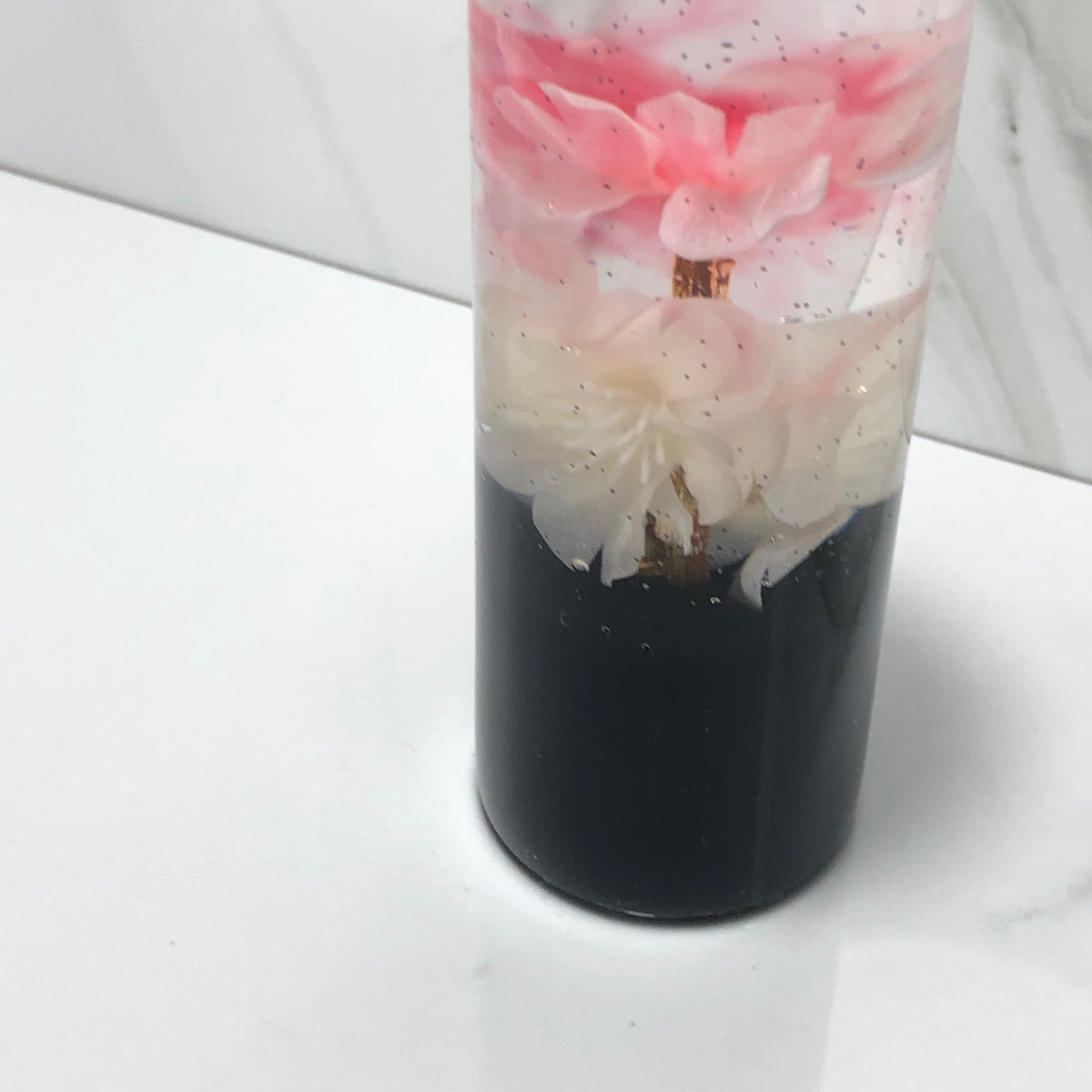 115mm White Blossom Resin Shift Knob — 4.5 in, 12mm x 1.25