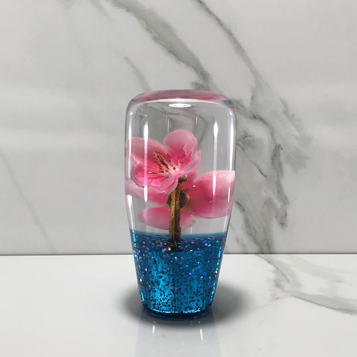 95mm Pink Blossom Resin Shift Knob — 3.5 in, 12mm x 1.25