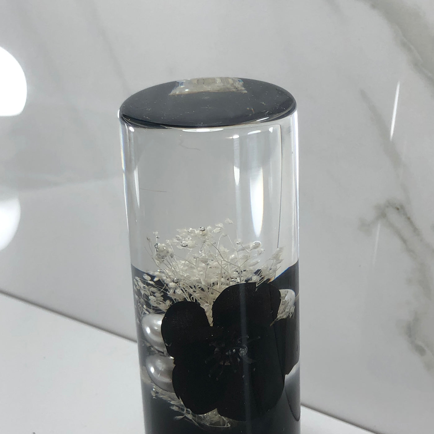 115mm Black Stardust Blossom Resin Shift Knob — 4.5 in, 12mm x 1.25