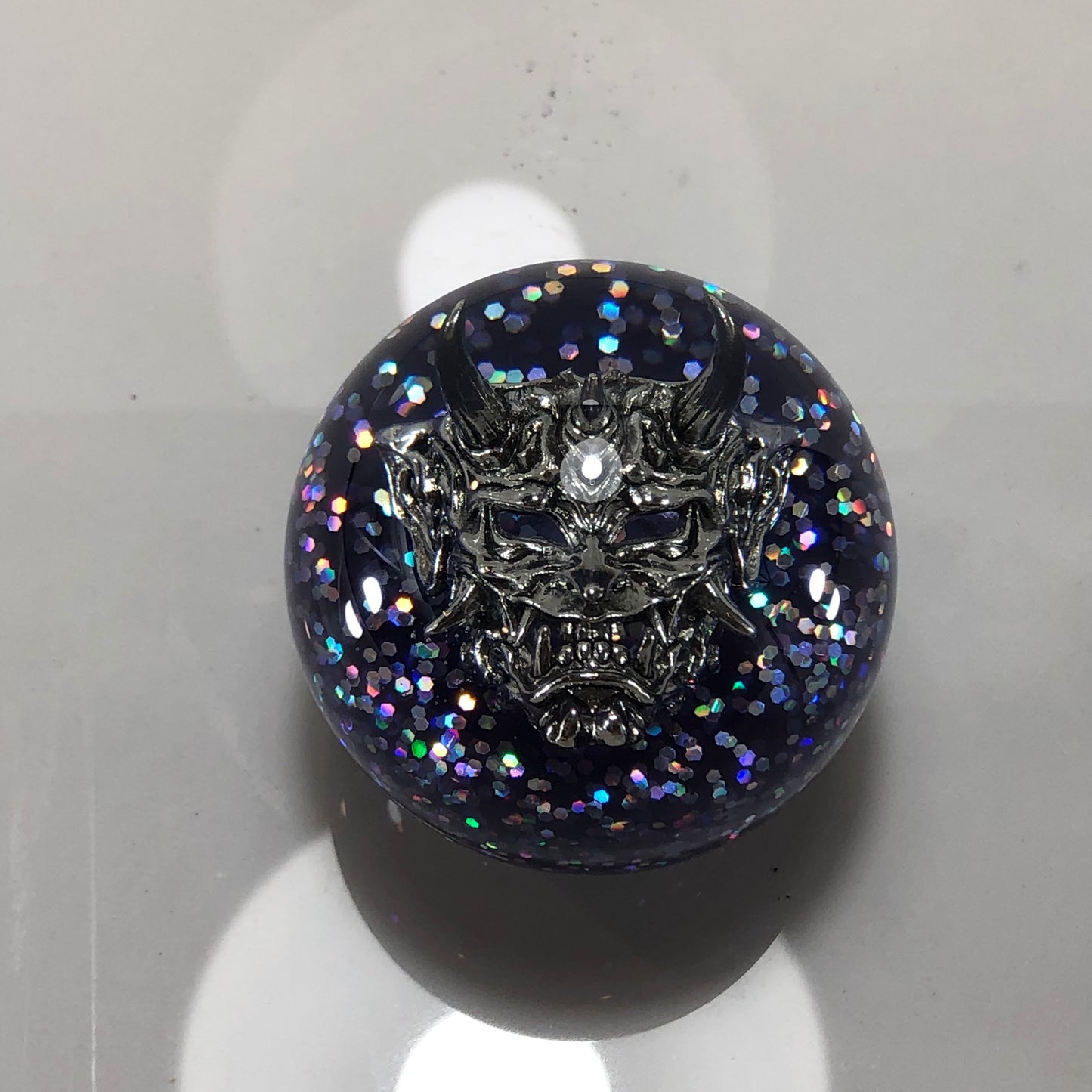 Mr__Grip 60mm Resin Shift Knob Round Oni Mask