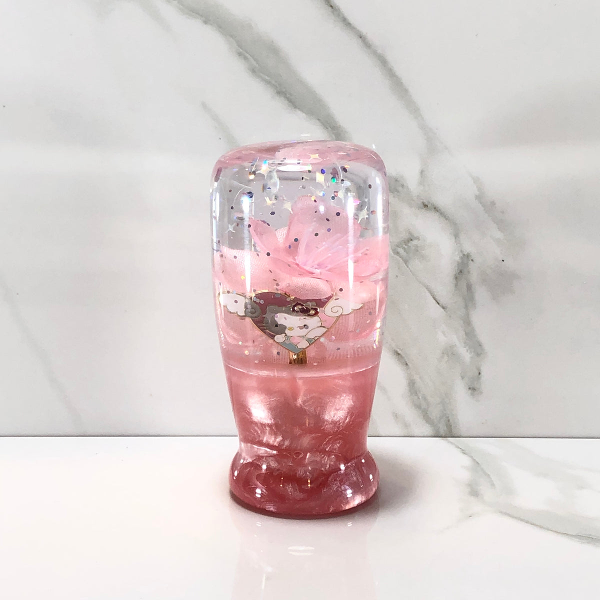 95mm Pink Charm Resin Shift Knob — 3.5 in, 12mm x 1.25