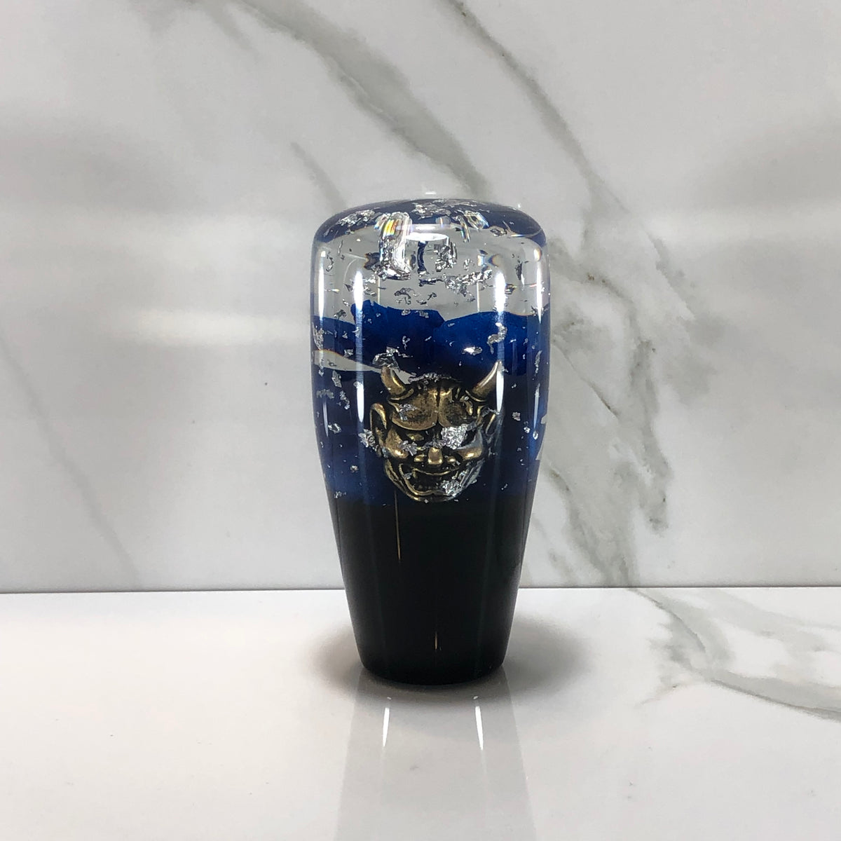 95mm Blue Blossom Oni Resin Shift Knob — 3.5 in, 12mm x 1.25