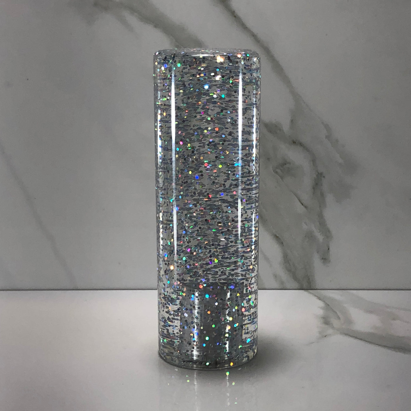 115mm Silver Holographic Resin Shift Knob — 4.5 in, 12mm x 1.25