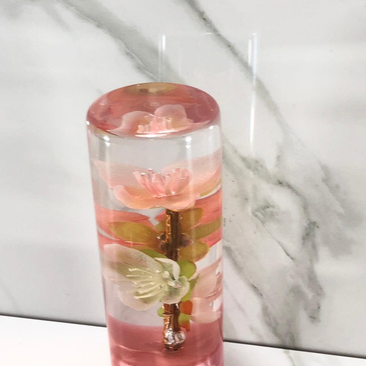115mm Peach Blossom Resin Shift Knob — 4.5 in, 12mm x 1.25