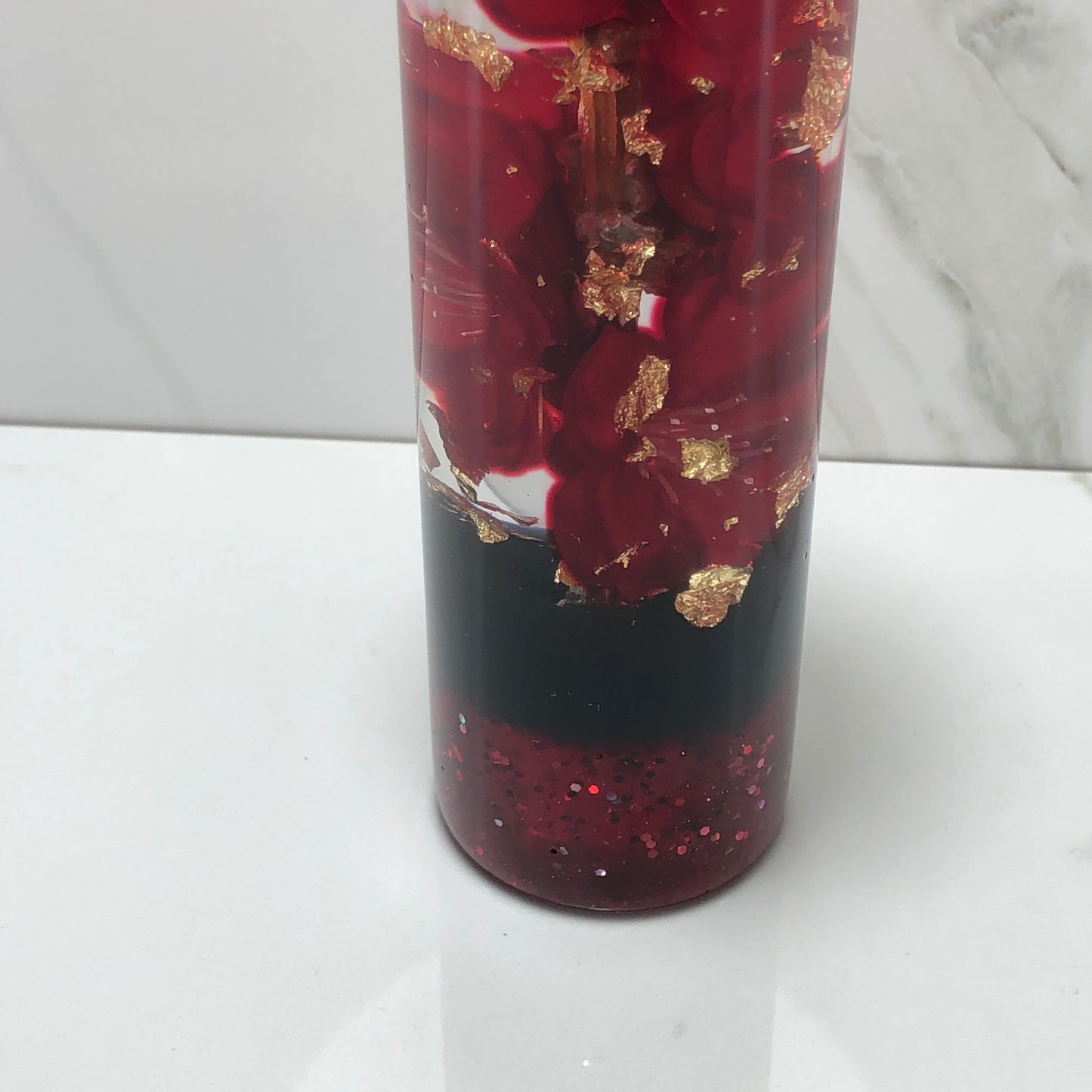 Mr__Grip 5 1/2 Resin Custom Shift Knob Bleeding Red  Cherry Blossom JDM