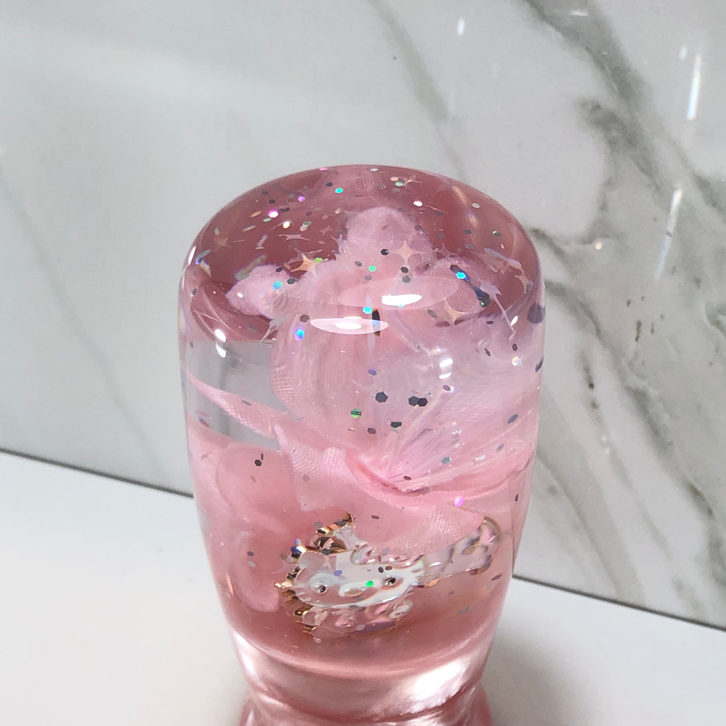 Mr__Grip 3 1/2 Inch Resin Custom Shift Knob Hello Kitty light Pink Cherry Blossom #520