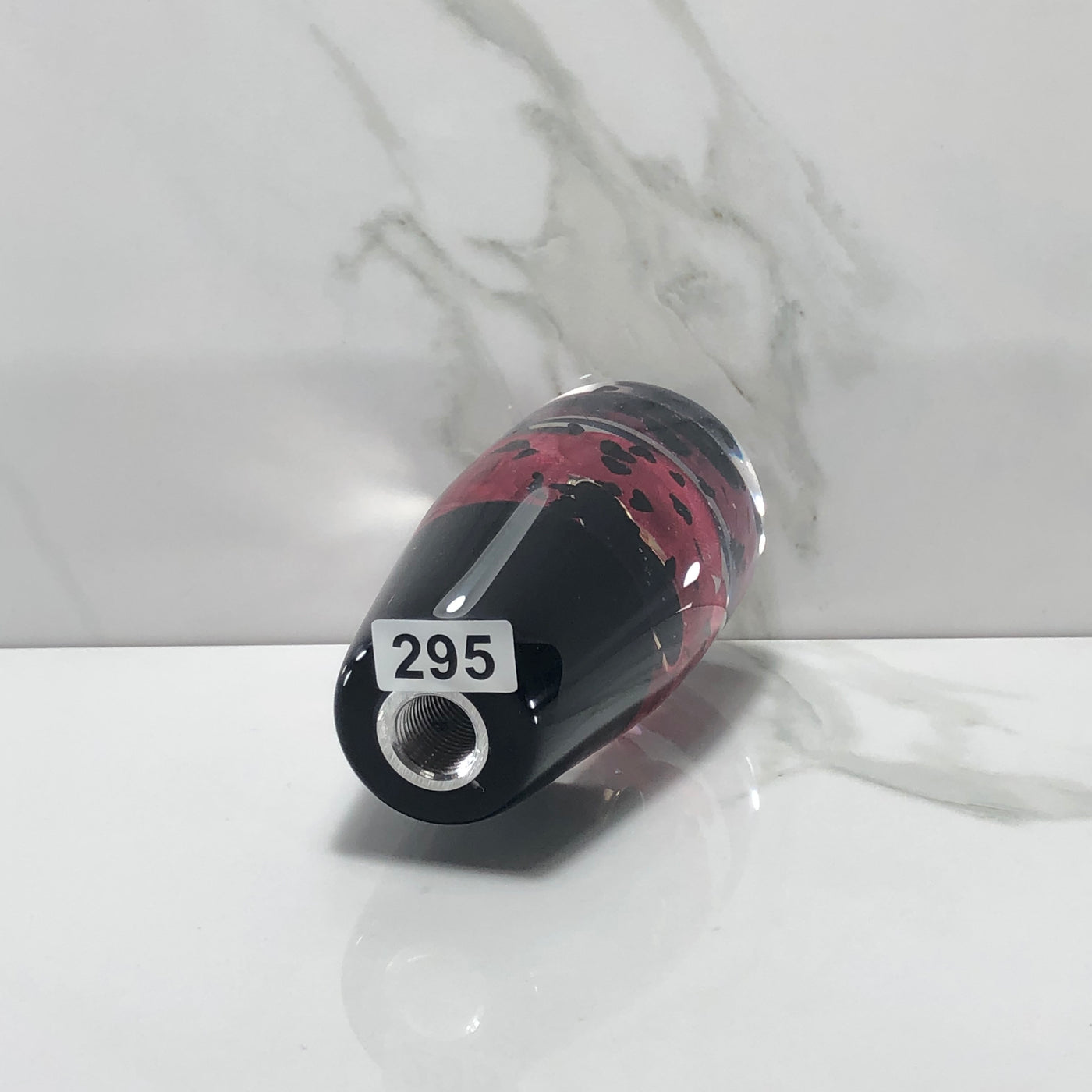 95mm Red Blossom Heart Resin Shift Knob — 3.5 in, 12mm x 1.25