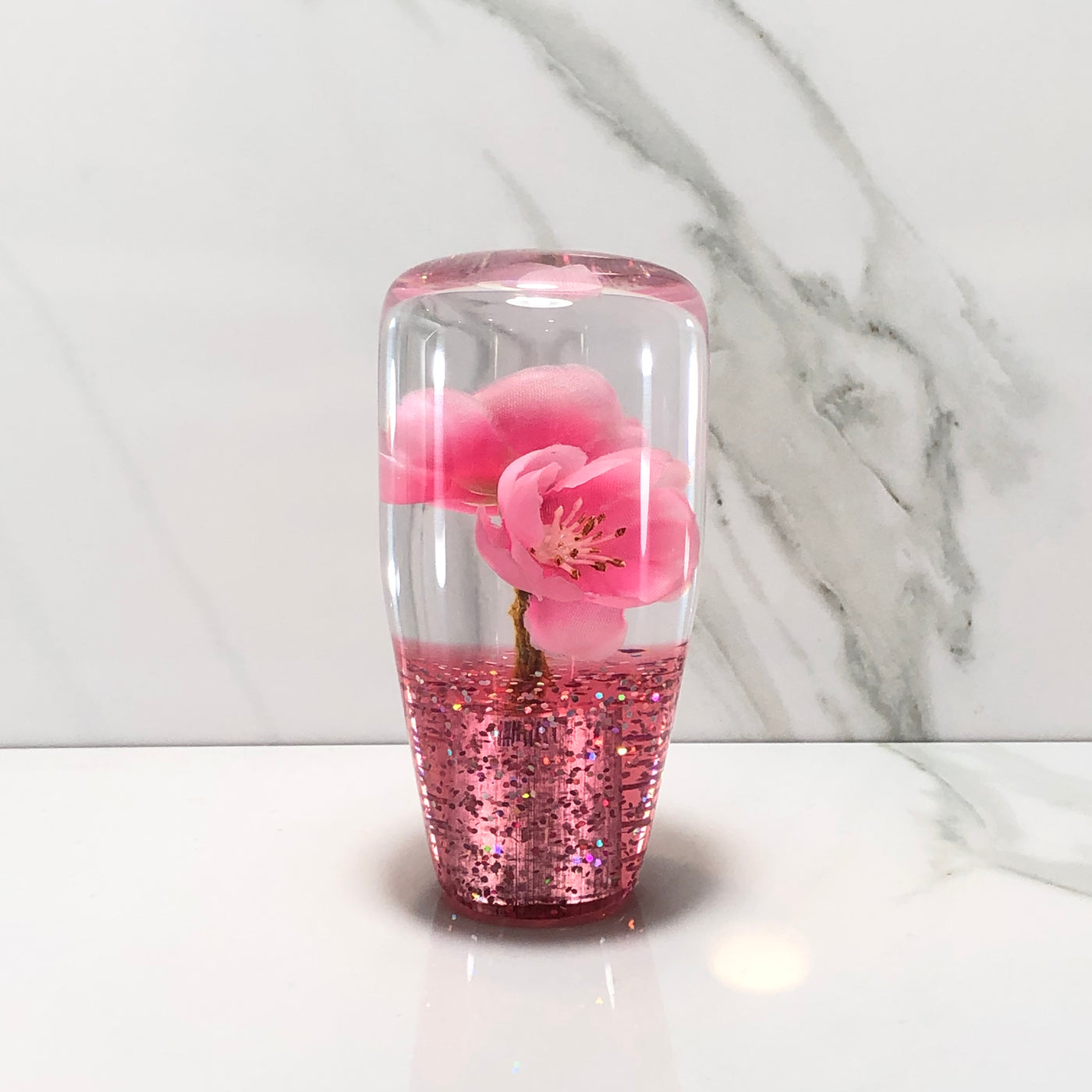 95mm Pink Blossom Resin Shift Knob — 3.5 in, 12mm x 1.25