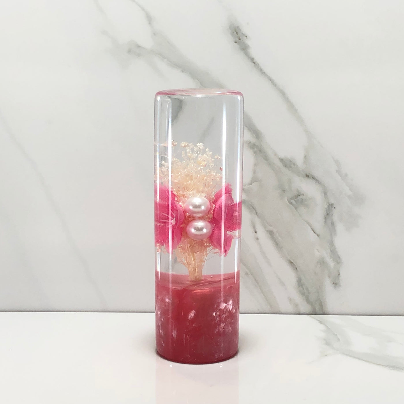 115mm Pink Stardust Blossom Resin Shift Knob — 4.5 in, 12mm x 1.25