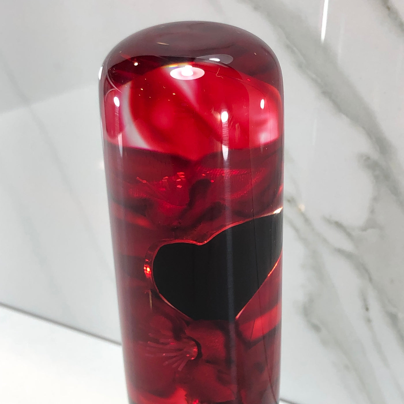 140mm Hearts Resin Shift Knob — 5.5 in, 12mm x 1.25