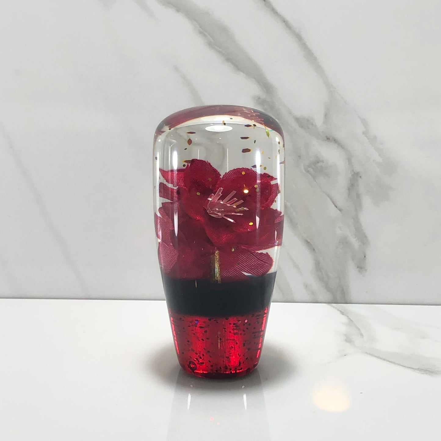 Mr__Grip 3 1/2 Inch Resin Custom Shift Knob Red Cherry Blossom JDM