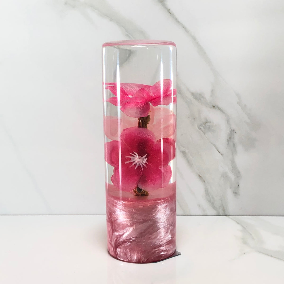 115mm Pink Blossom Resin Shift Knob — 4.5 in, 12mm x 1.25