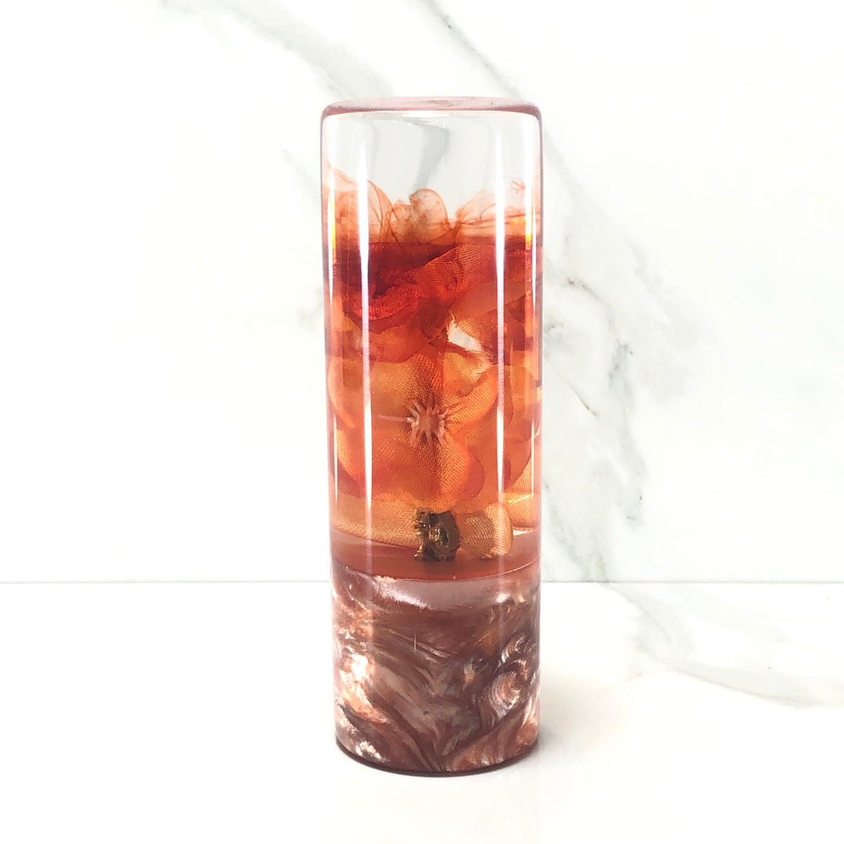115mm Orange Cherry Blossom Resin Shift Knob — 4.5 in, 12mm x 1.25