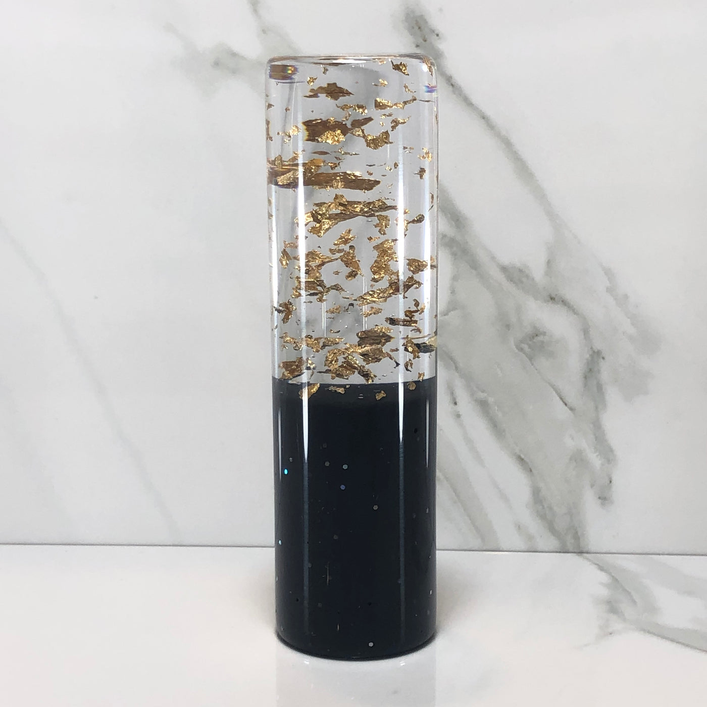 140mm Gold Gold Leaf Resin Shift Knob — 5.5 in, 12mm x 1.25