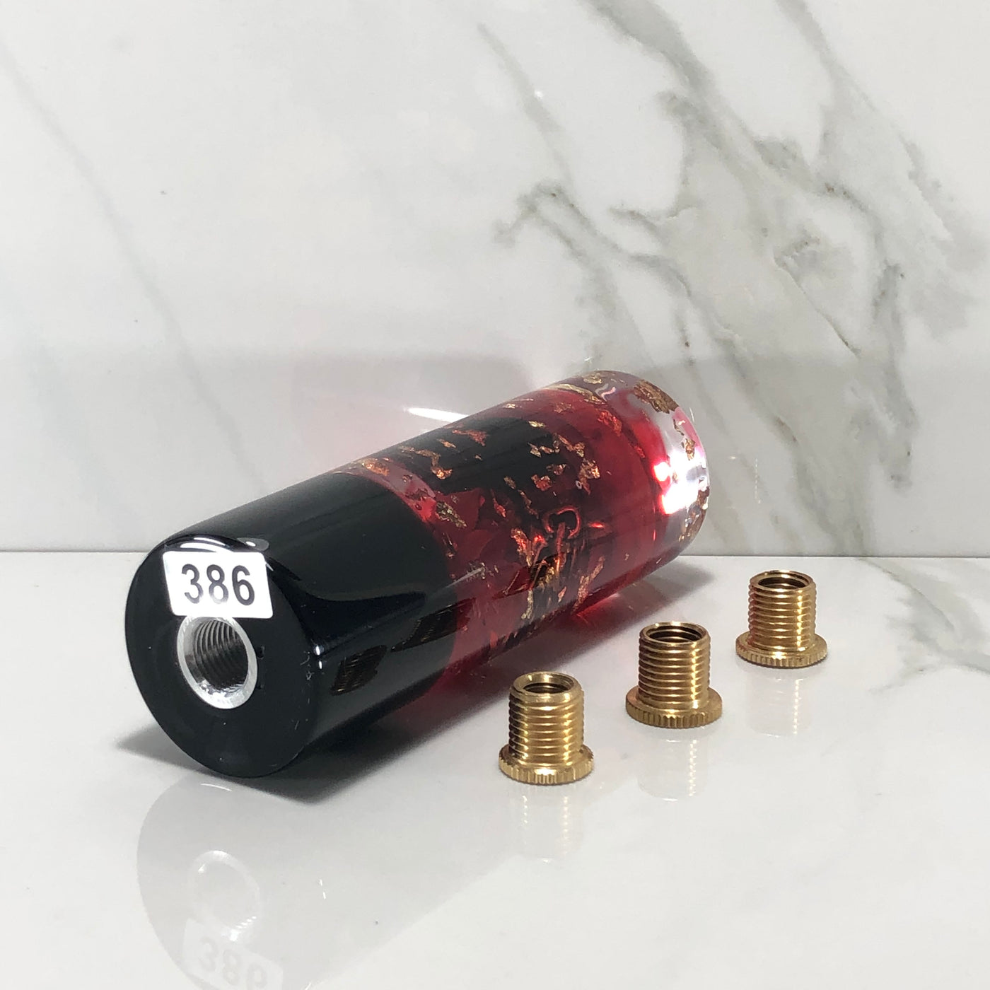 115mm Gold Gold Leaf Blossom Oni Resin Shift Knob — 4.5 in, 12mm x 1.25