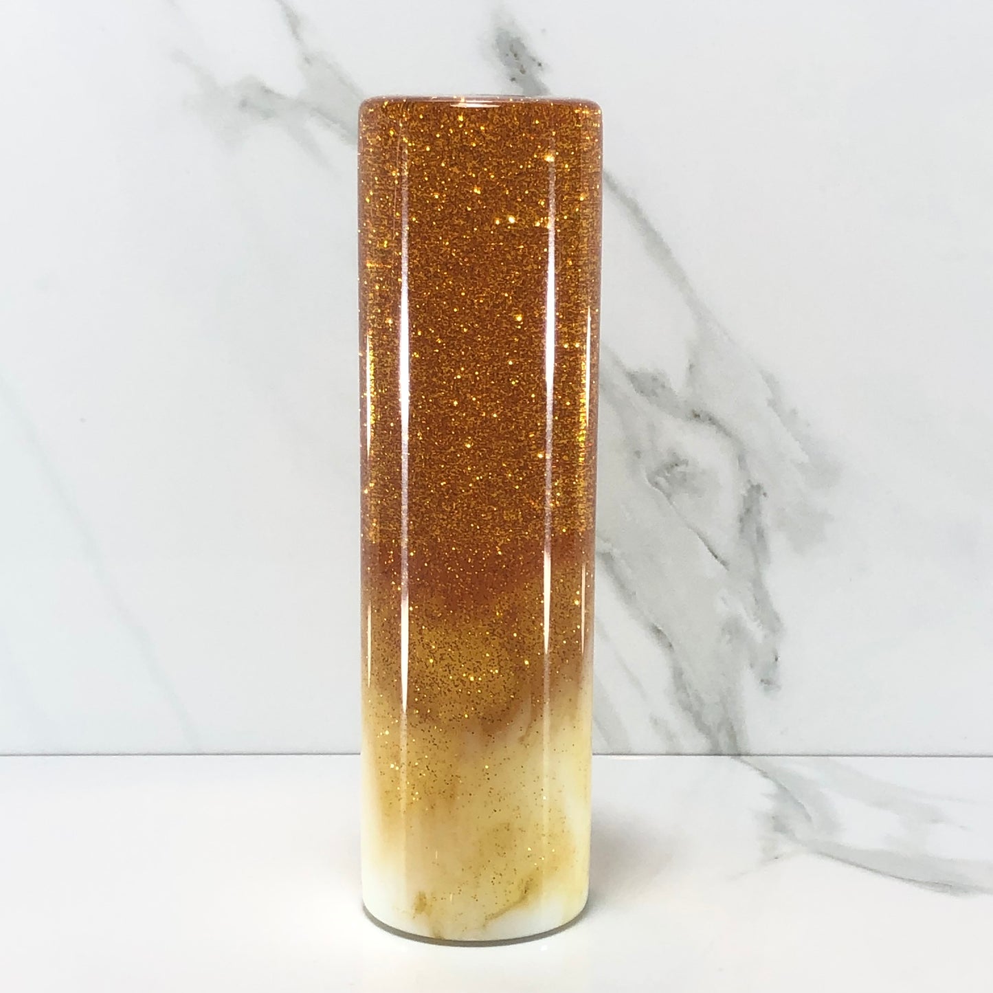 Mr__Grip 5 1/2 Inch Resin Custom Shift Knob honey gold glitter white #375