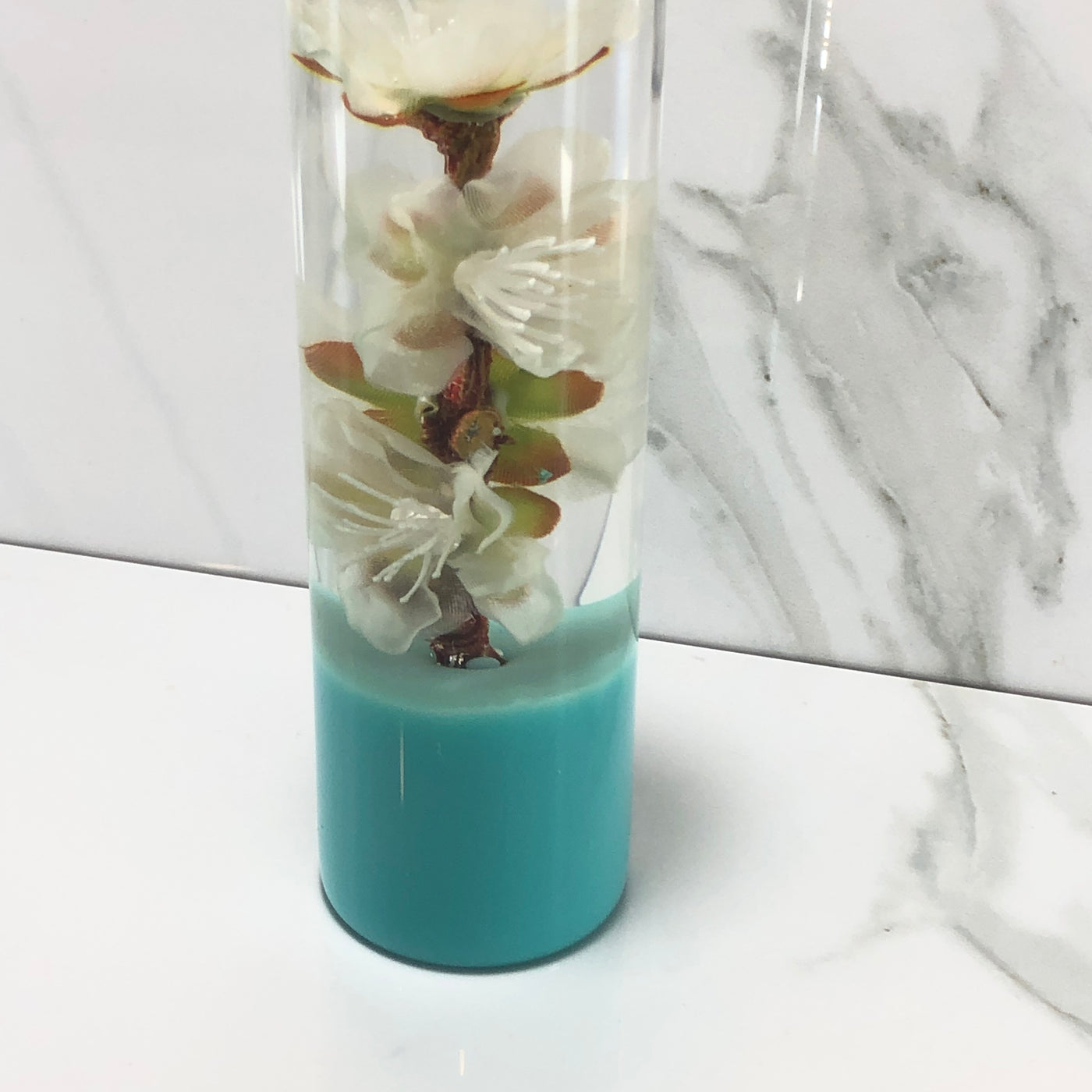 140mm White Blossom Resin Shift Knob — 5.5 in, 12mm x 1.25