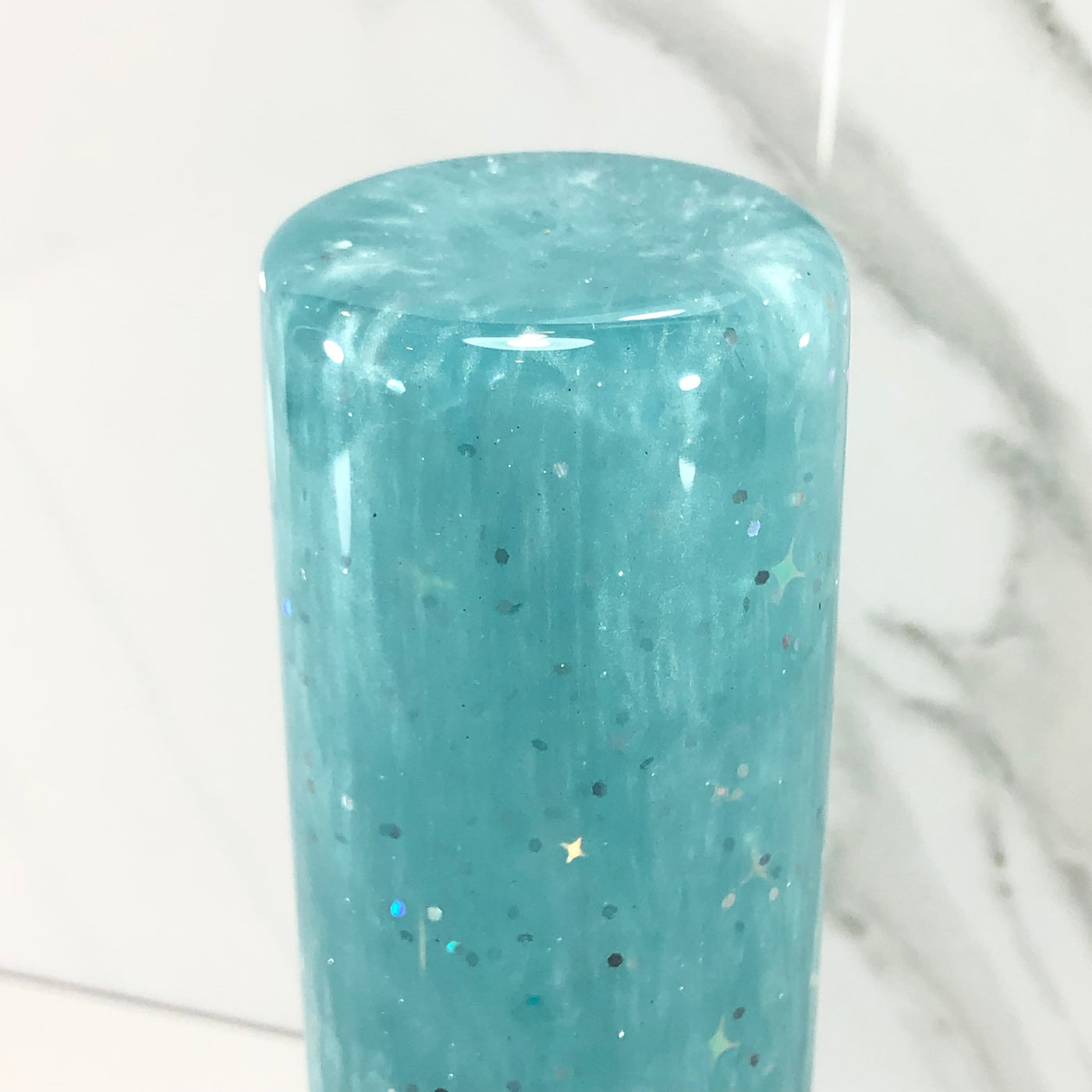 140mm Teal Resin Shift Knob — 5.5 in, 12mm x 1.25