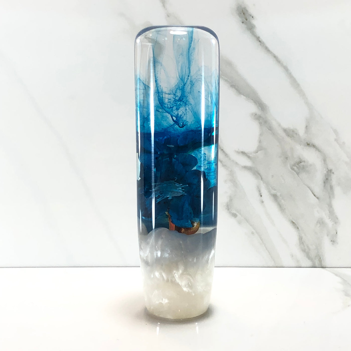 140mm Teal Resin Shift Knob — 5.5 in, 12mm x 1.25