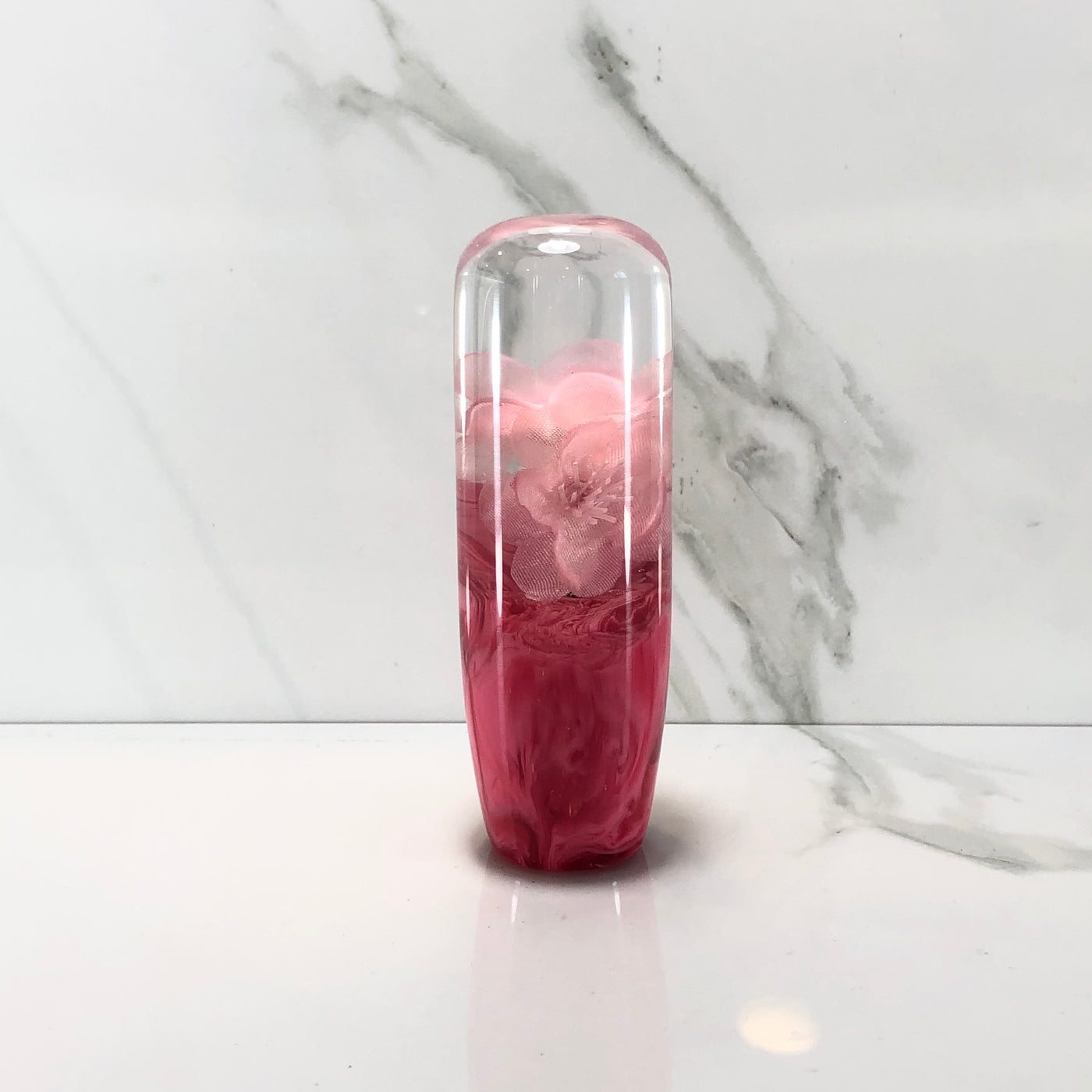 115mm Pink Blossom Joystick Resin Shift Knob — 4.5 in, 12mm x 1.25