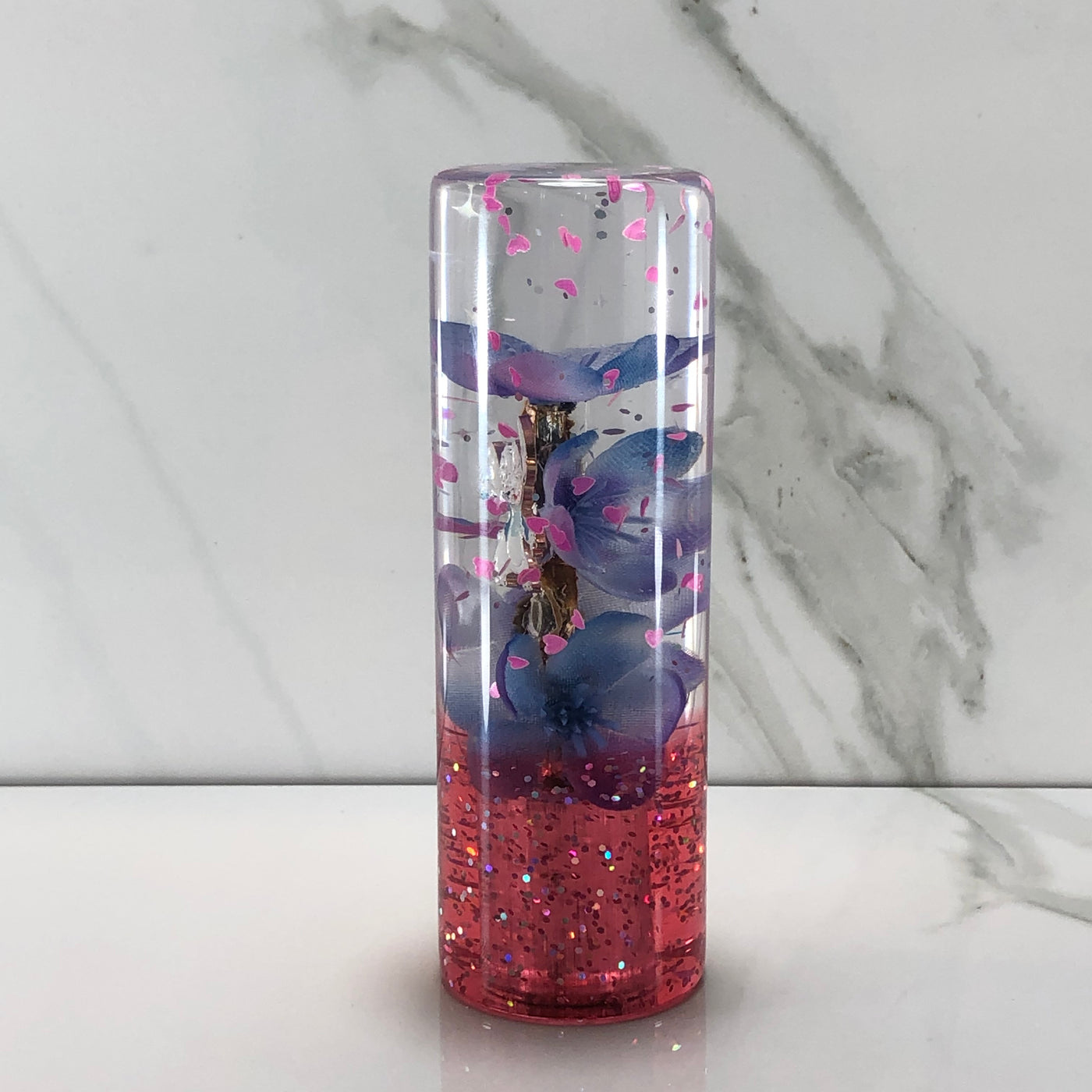 115mm Purple Blossom Charm Resin Shift Knob — 4.5 in, 12mm x 1.25