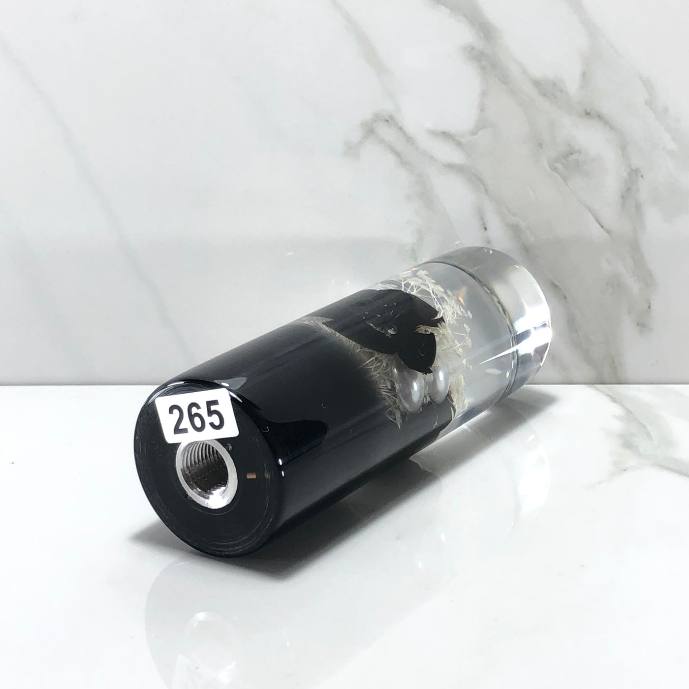 115mm Black Stardust Blossom Resin Shift Knob — 4.5 in, 12mm x 1.25