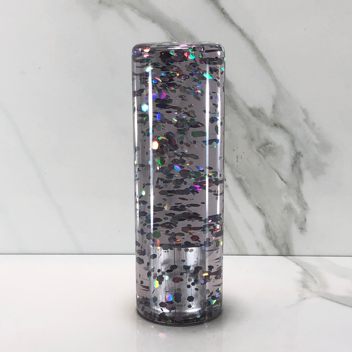 115mm Silver Holographic Resin Shift Knob — 4.5 in, 12mm x 1.25