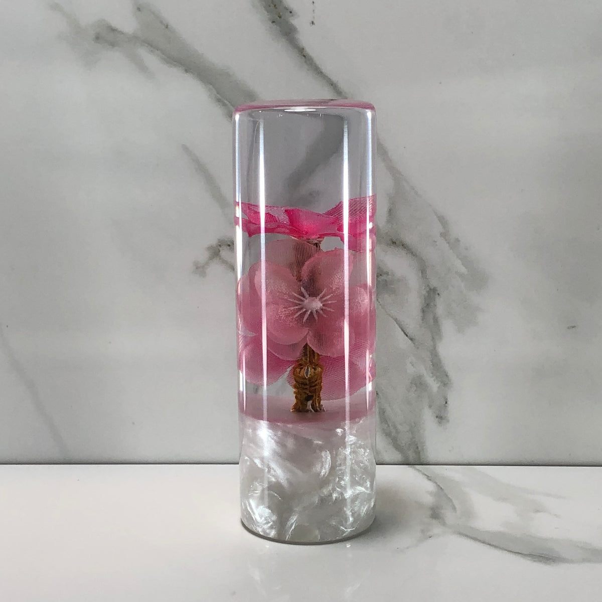 115mm Pink Blossom Resin Shift Knob — 4.5 in, 12mm x 1.25