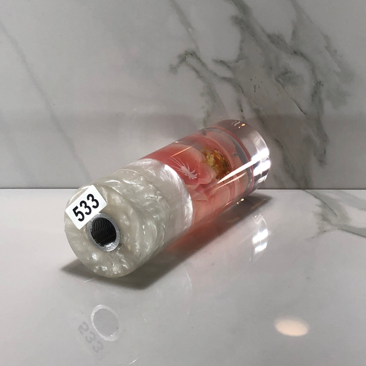115mm Peach Blossom Resin Shift Knob — 4.5 in, 12mm x 1.25
