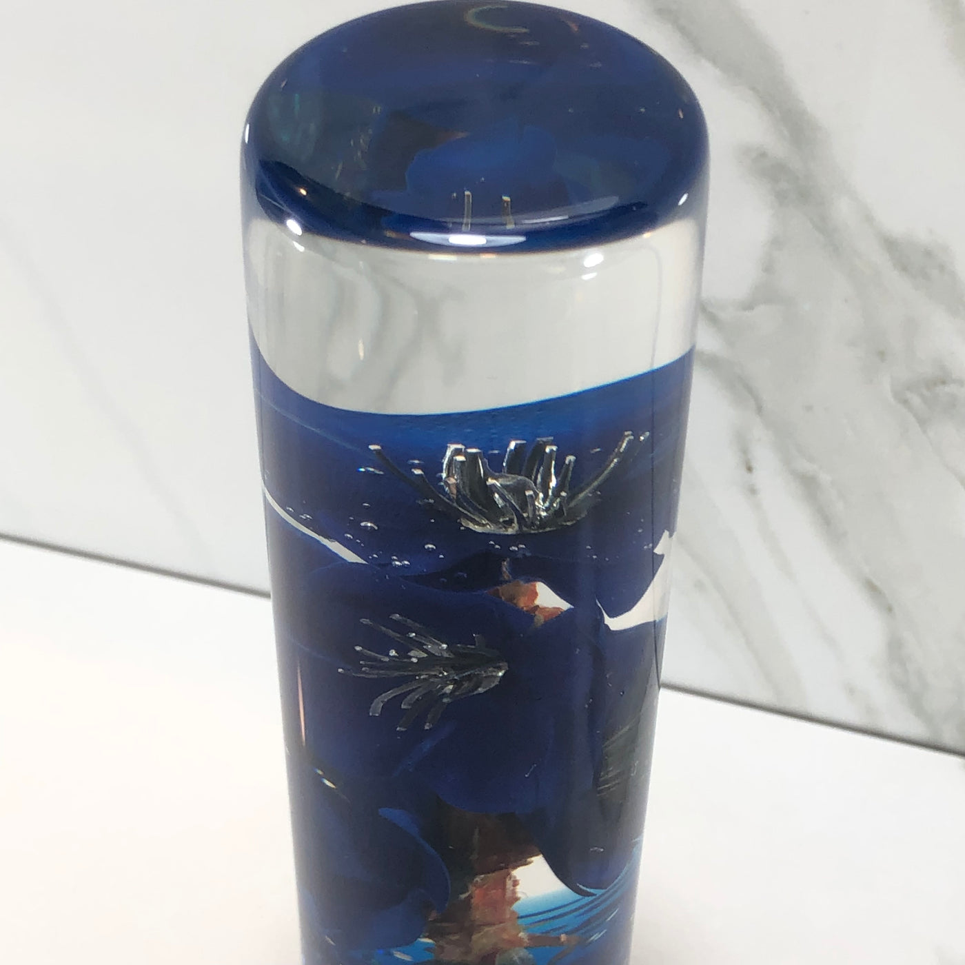 140mm Blue Blossom Resin Shift Knob — 5.5 in, 12mm x 1.25