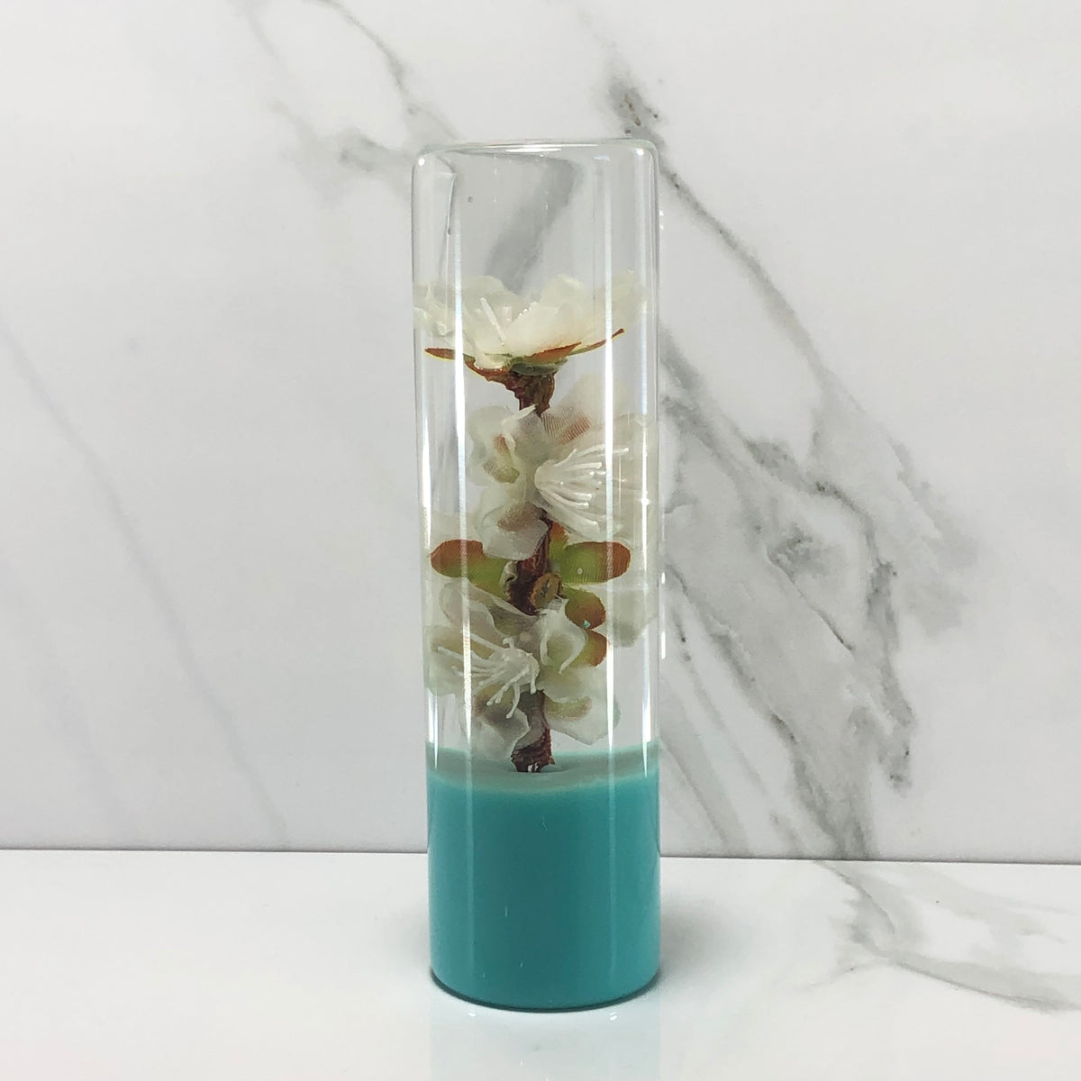 140mm White Blossom Resin Shift Knob — 5.5 in, 12mm x 1.25