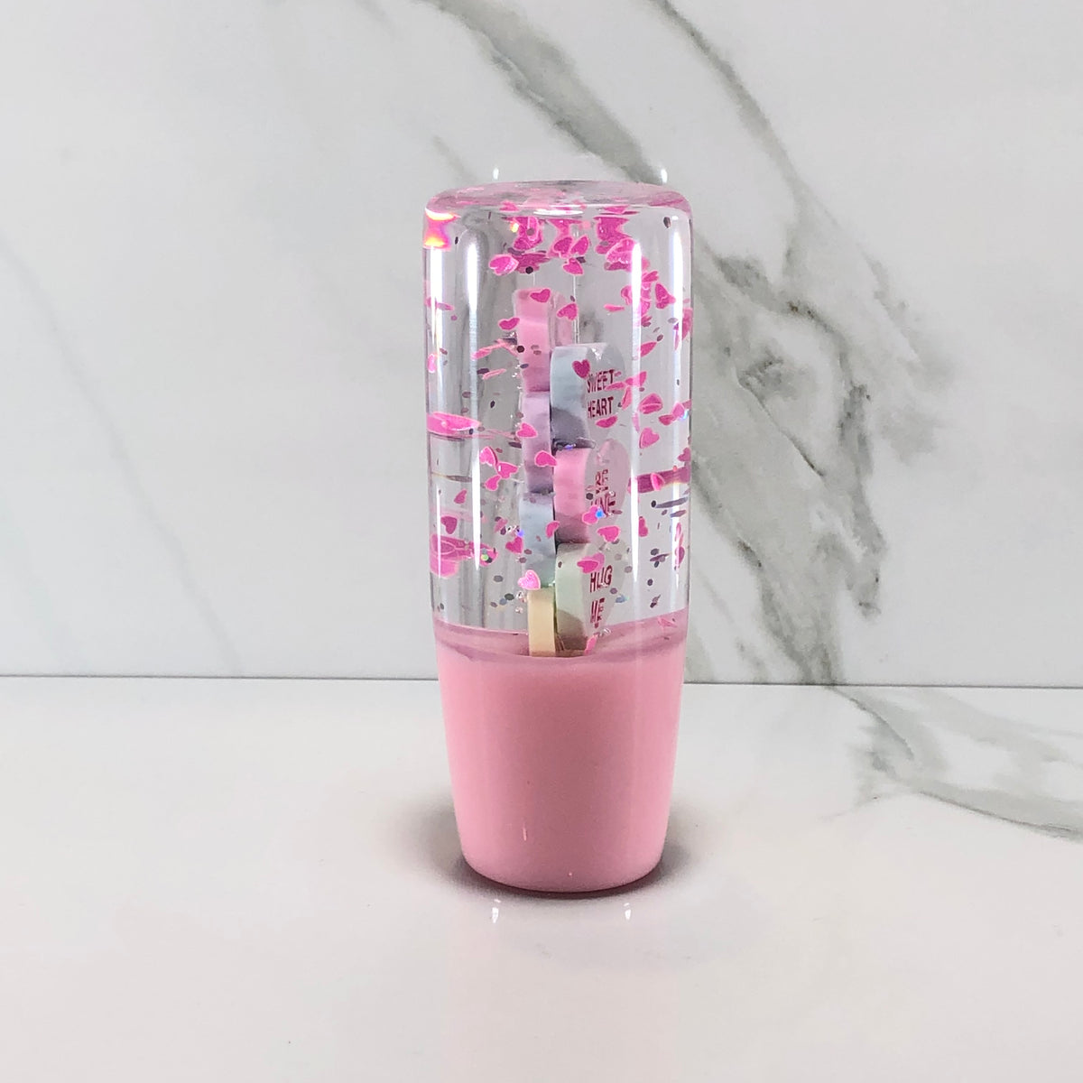 115mm Pink Resin Shift Knob — 4.5 in, 12mm x 1.25