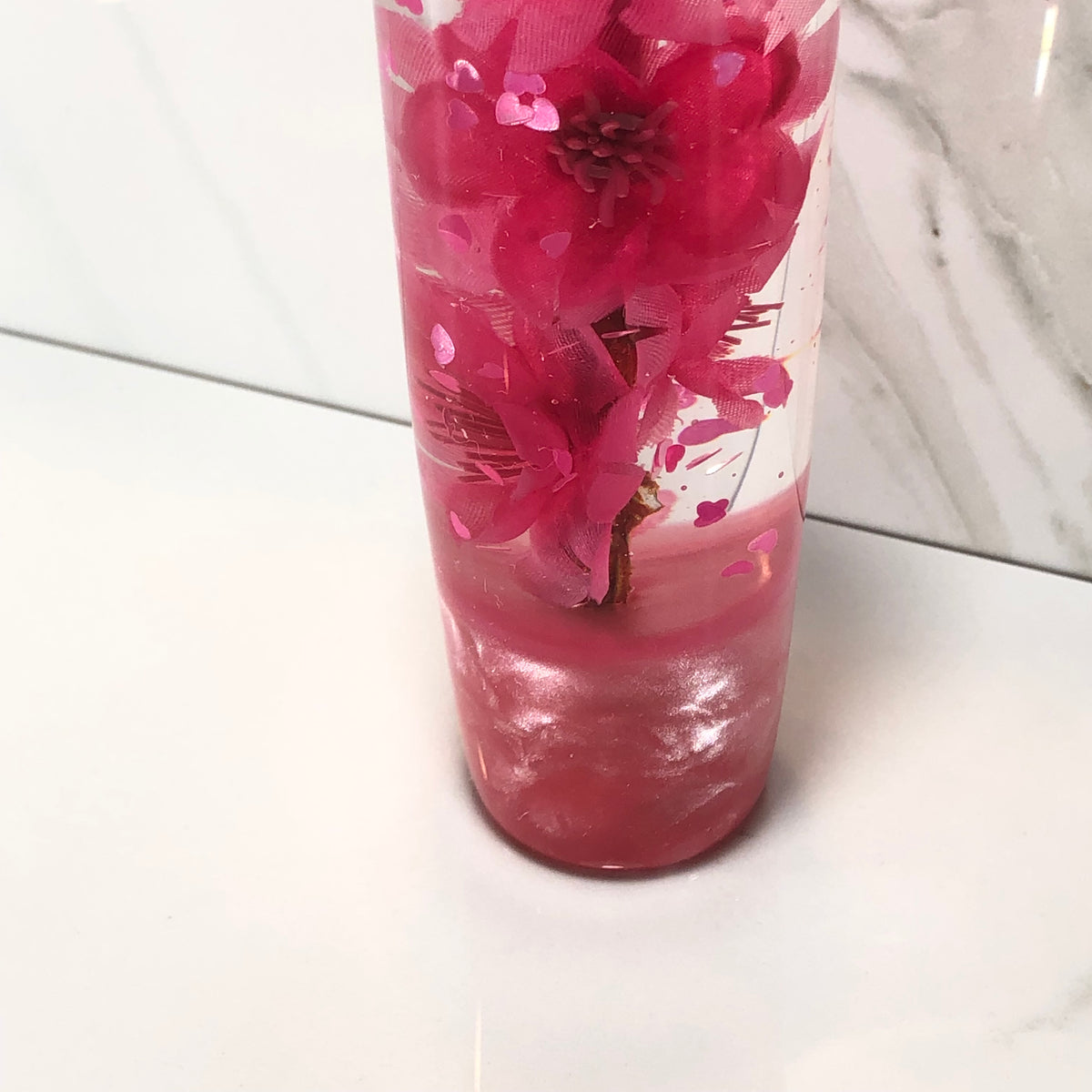 140mm Pink Blossom Resin Shift Knob — 5.5 in, 12mm x 1.25