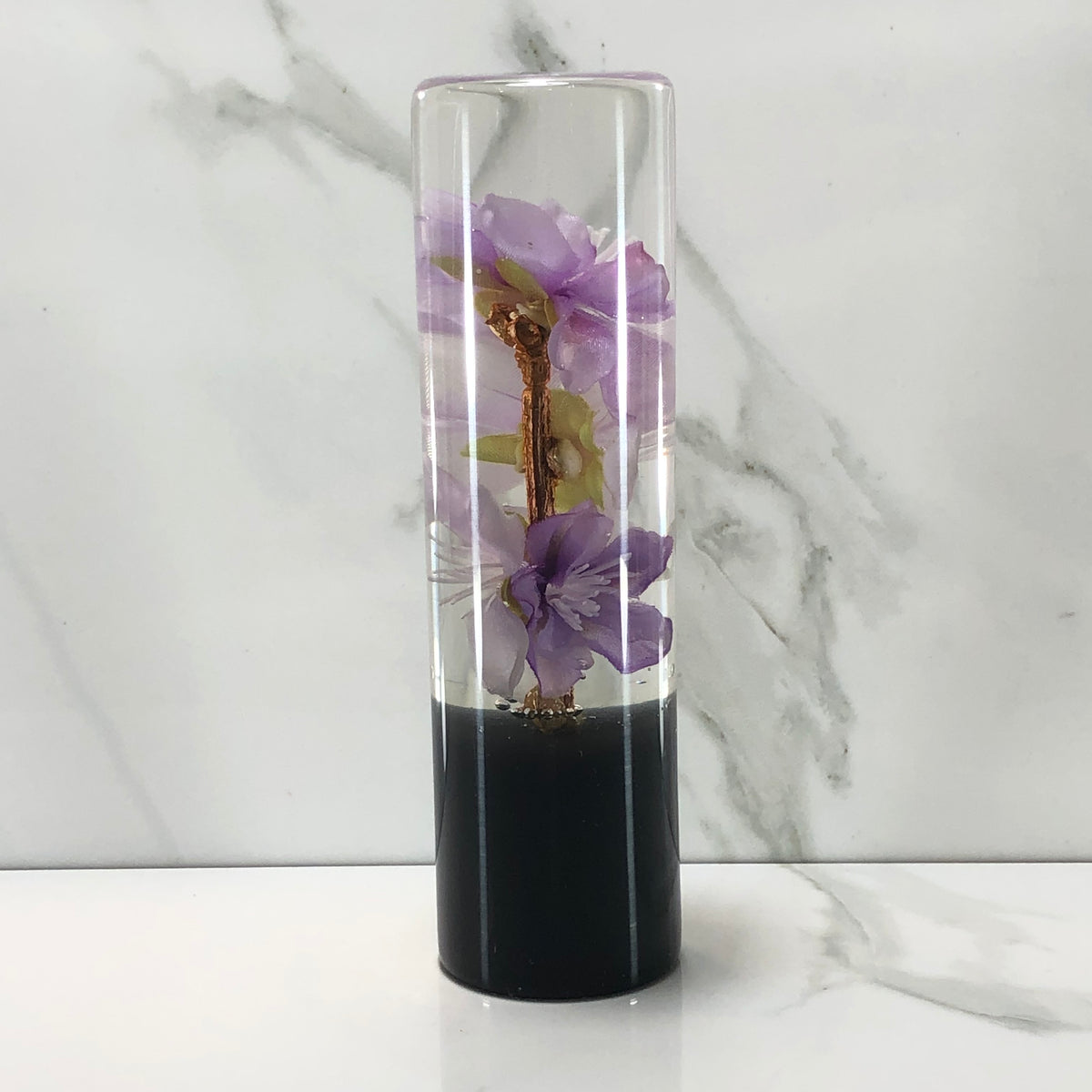 140mm Purple Cherry Blossom Resin Shift Knob — 5.5 in, 12mm x 1.25